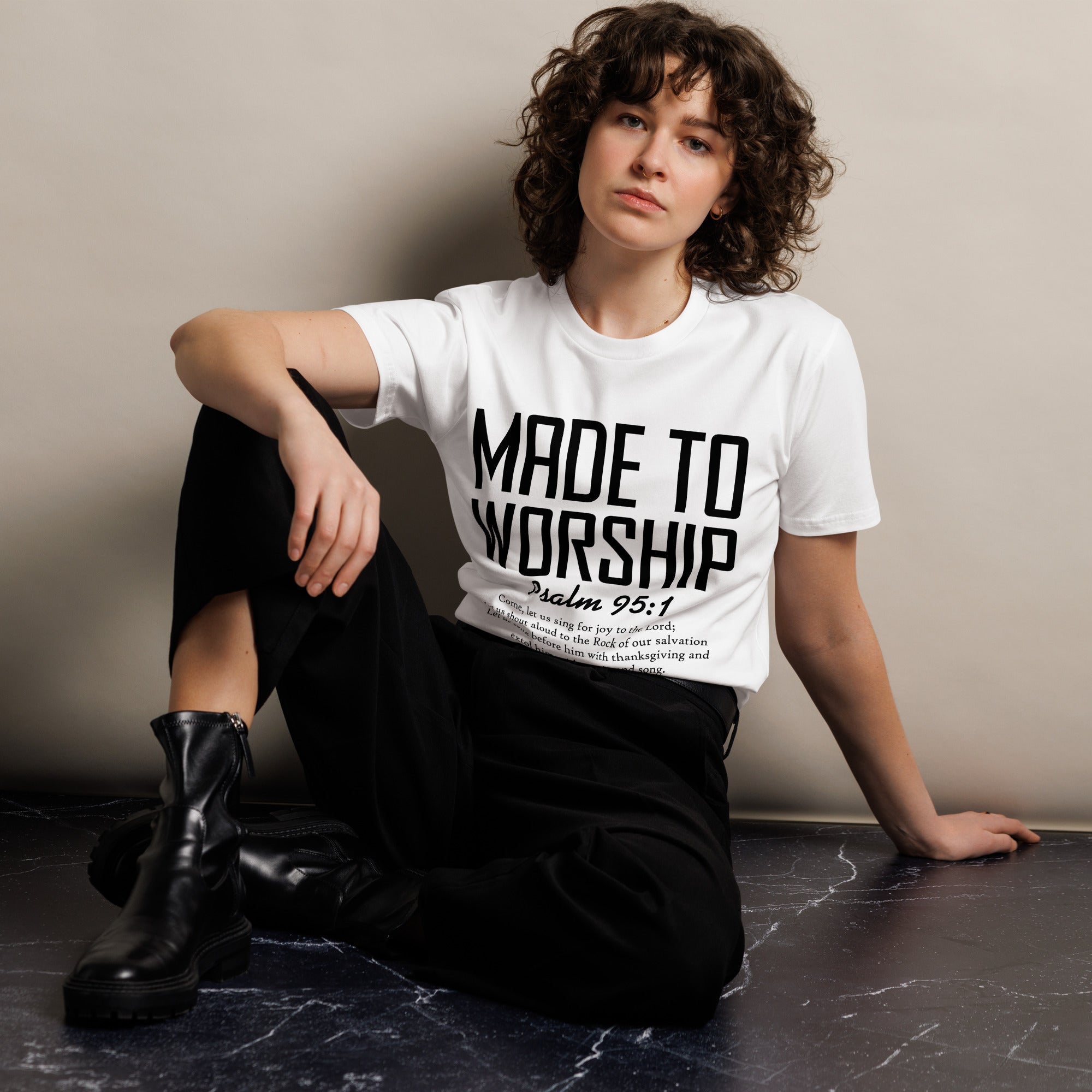 Made to Worship Inspirational Premium Cotton T-Shirt | Gallory Hive