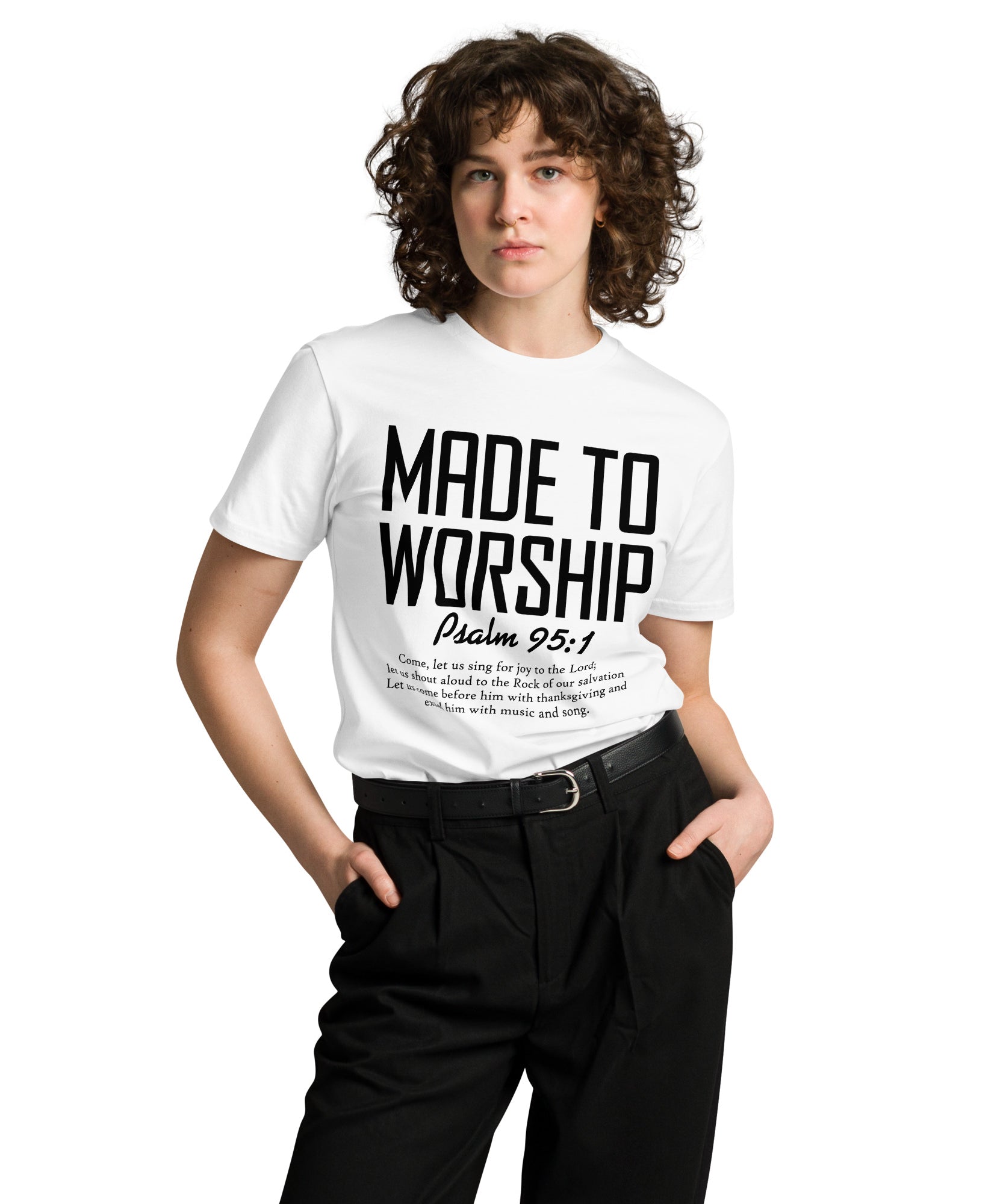 Made to Worship Inspirational Premium Cotton T-Shirt | Gallory Hive