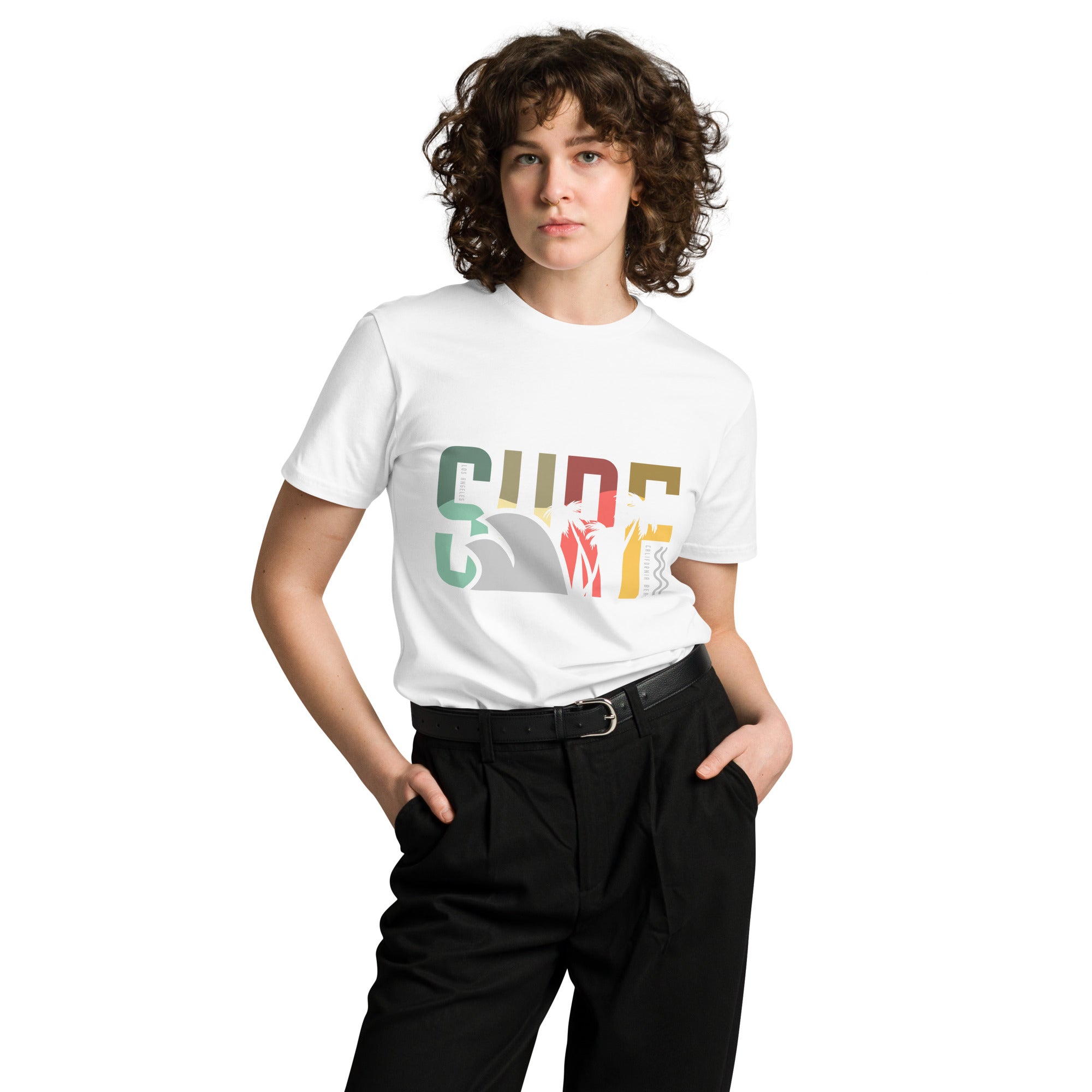 Retro Surf Beach Premium Unisex Cotton T-Shirt | Gallory Hive