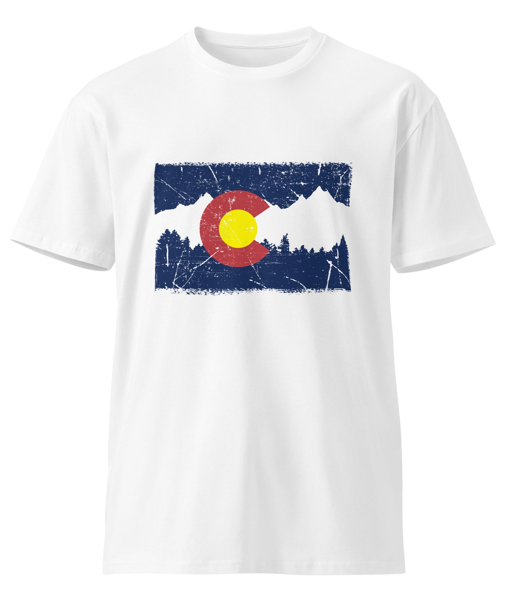 Colorado Mountain Flag Graphic Cotton T-Shirt | Gallory Hive