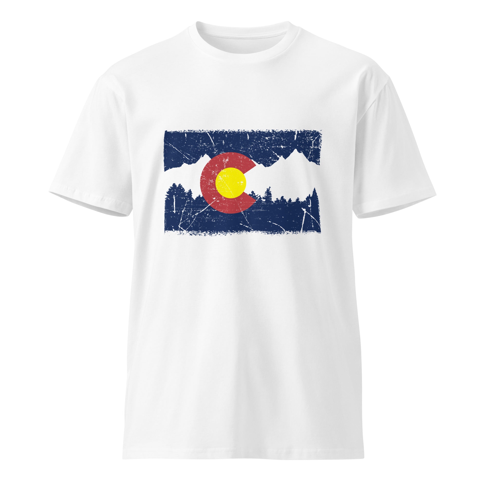 Colorado Mountain Flag Graphic Cotton T-Shirt | Gallory Hive