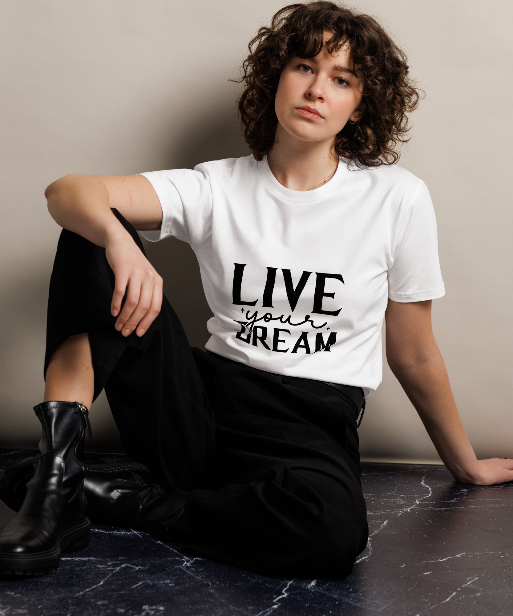 Modern Minimalist Black Graphic Cotton T-Shirt | Gallory Hive