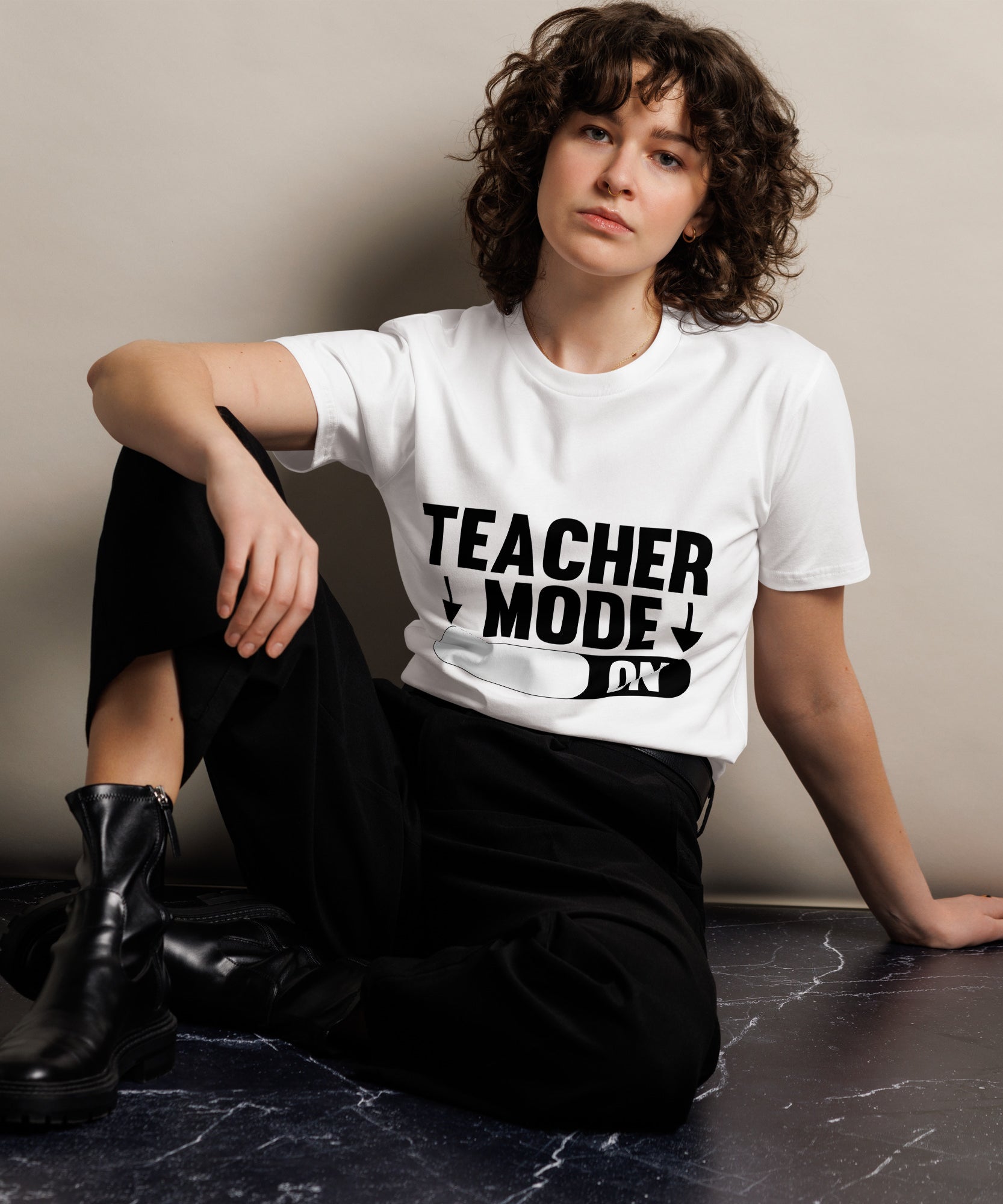 Teacher Mode On Graphic Premium Cotton T-Shirt | Gallory Hive