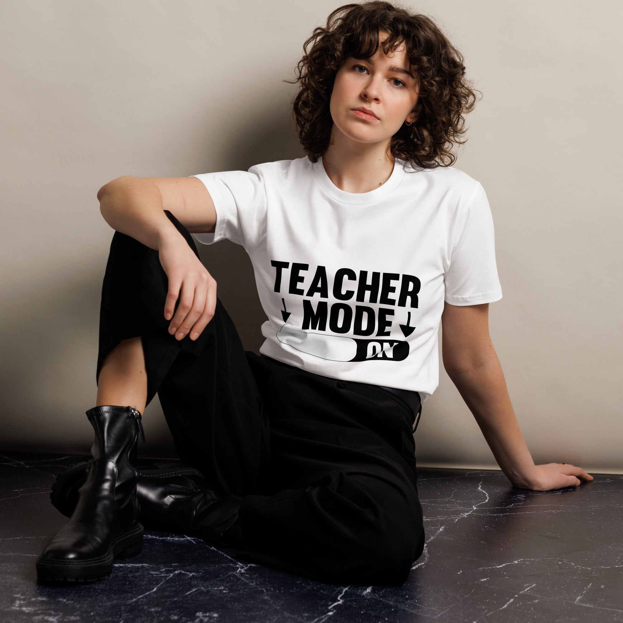 Teacher Mode On Graphic Premium Cotton T-Shirt | Gallory Hive