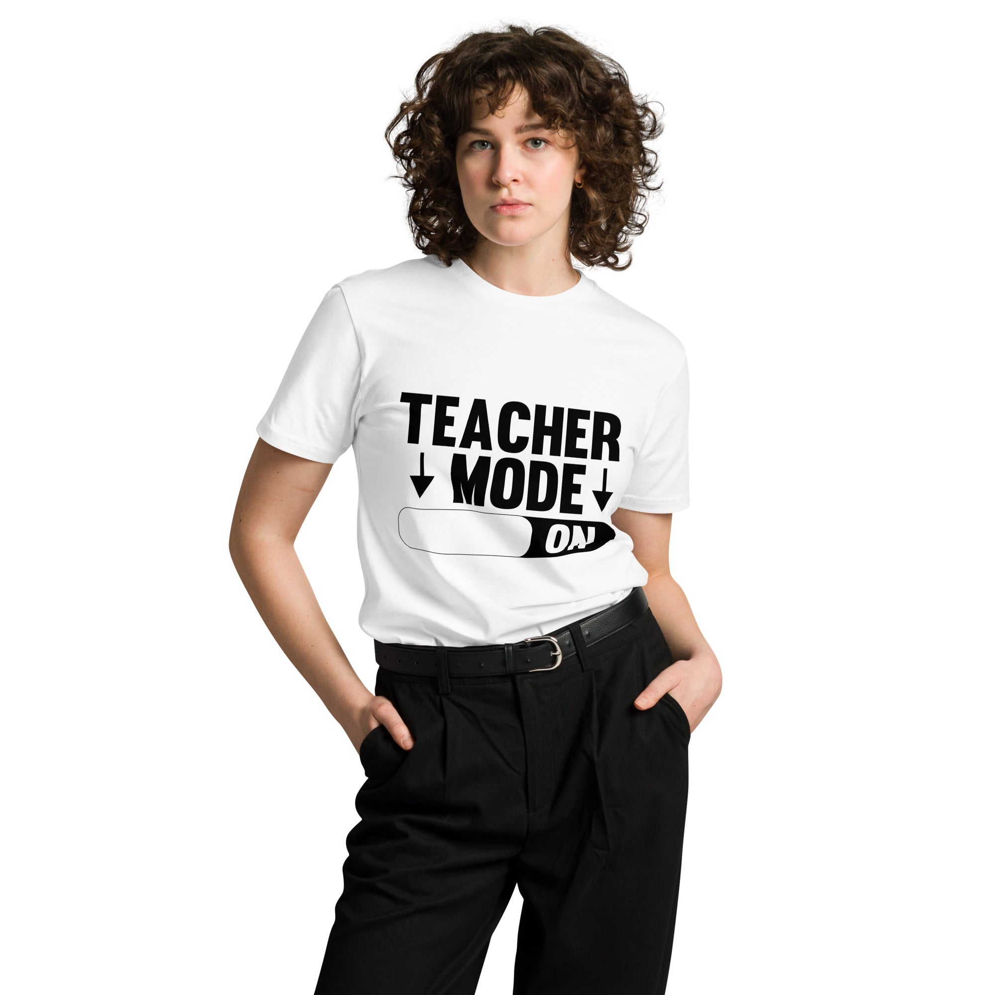 Teacher Mode On Graphic Premium Cotton T-Shirt | Gallory Hive