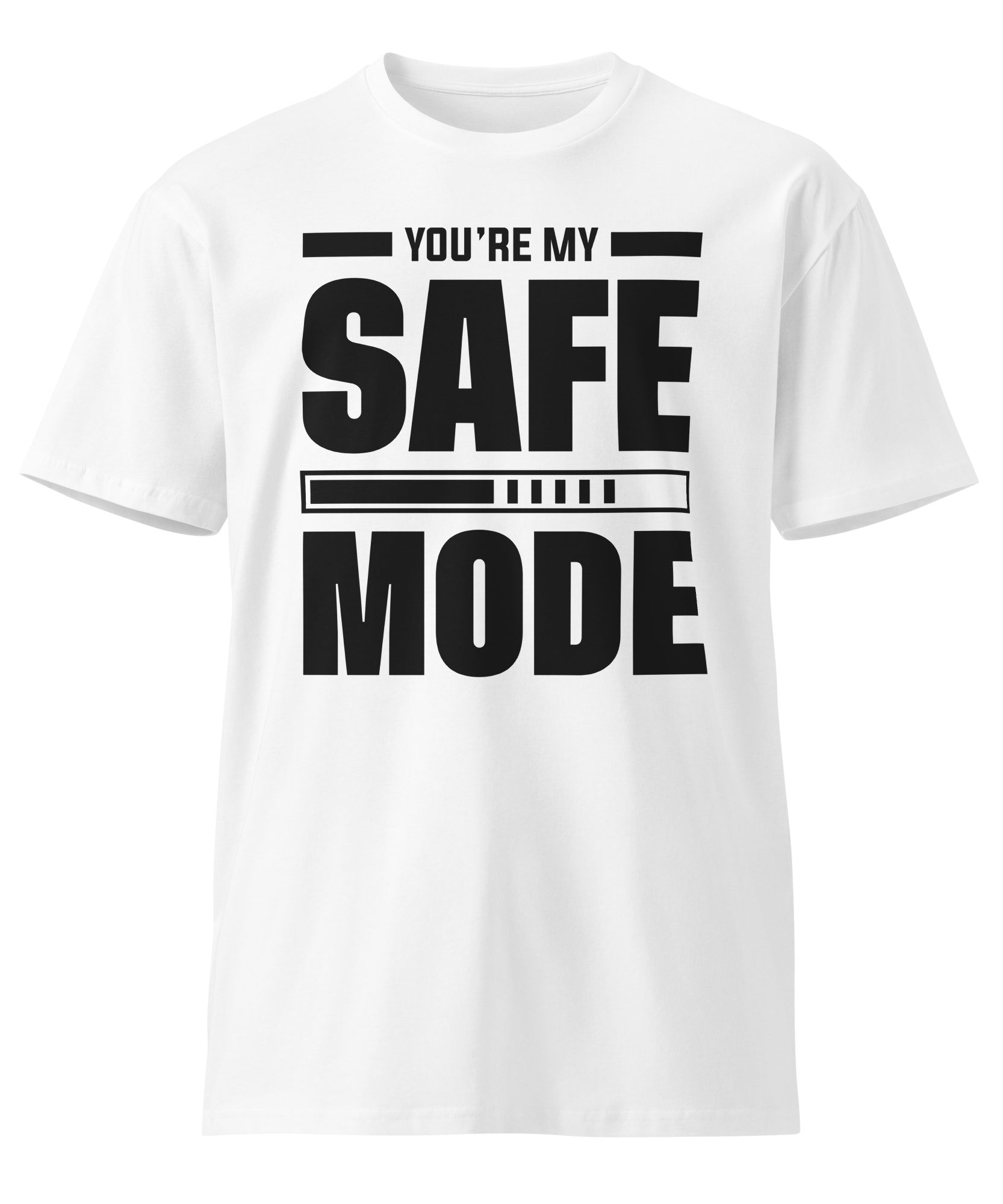 Safe Mode Typography Premium Cotton T-Shirt | Gallory Hive