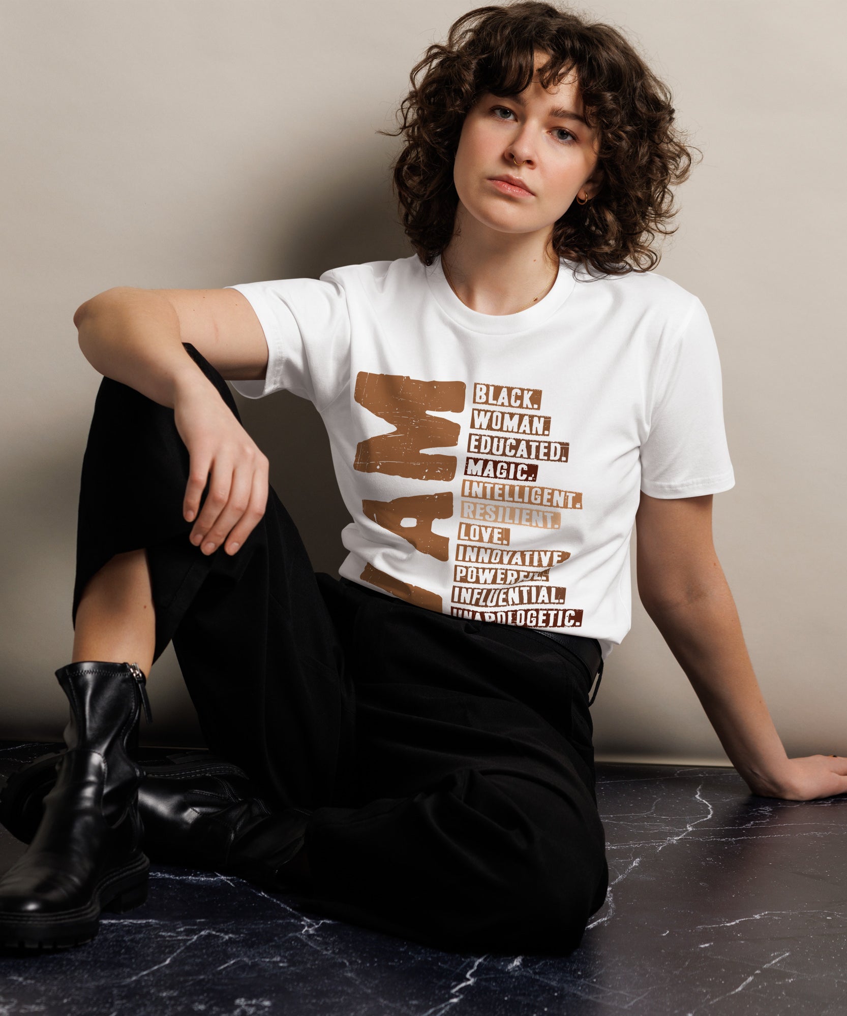 Powerful Black Woman Quote Premium Cotton T-Shirt | Gallory Hive