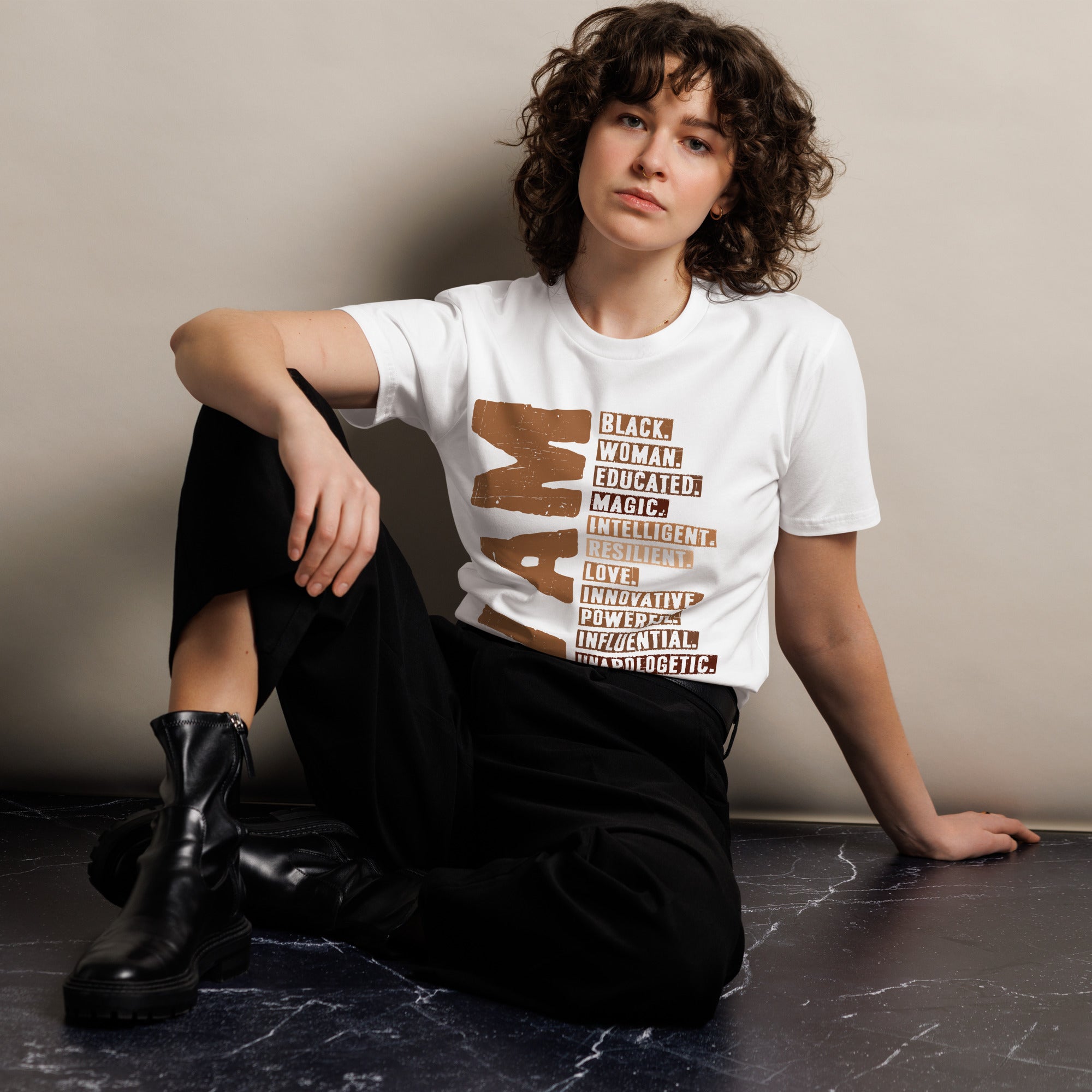 Powerful Black Woman Quote Premium Cotton T-Shirt | Gallory Hive