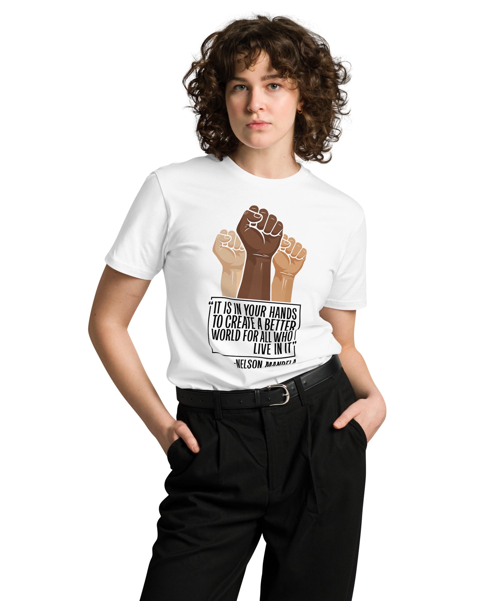 Mandela Inspirational Unisex Premium Cotton T-Shirt | Gallory Hive