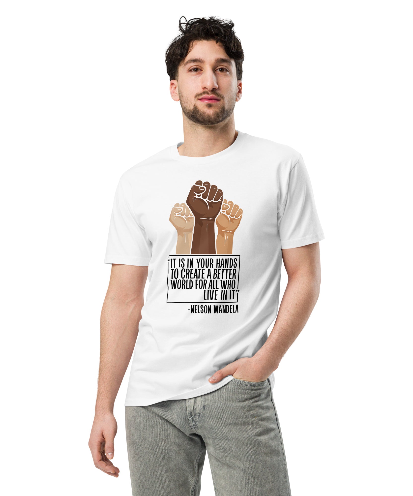 Mandela Inspirational Unisex Premium Cotton T-Shirt | Gallory Hive
