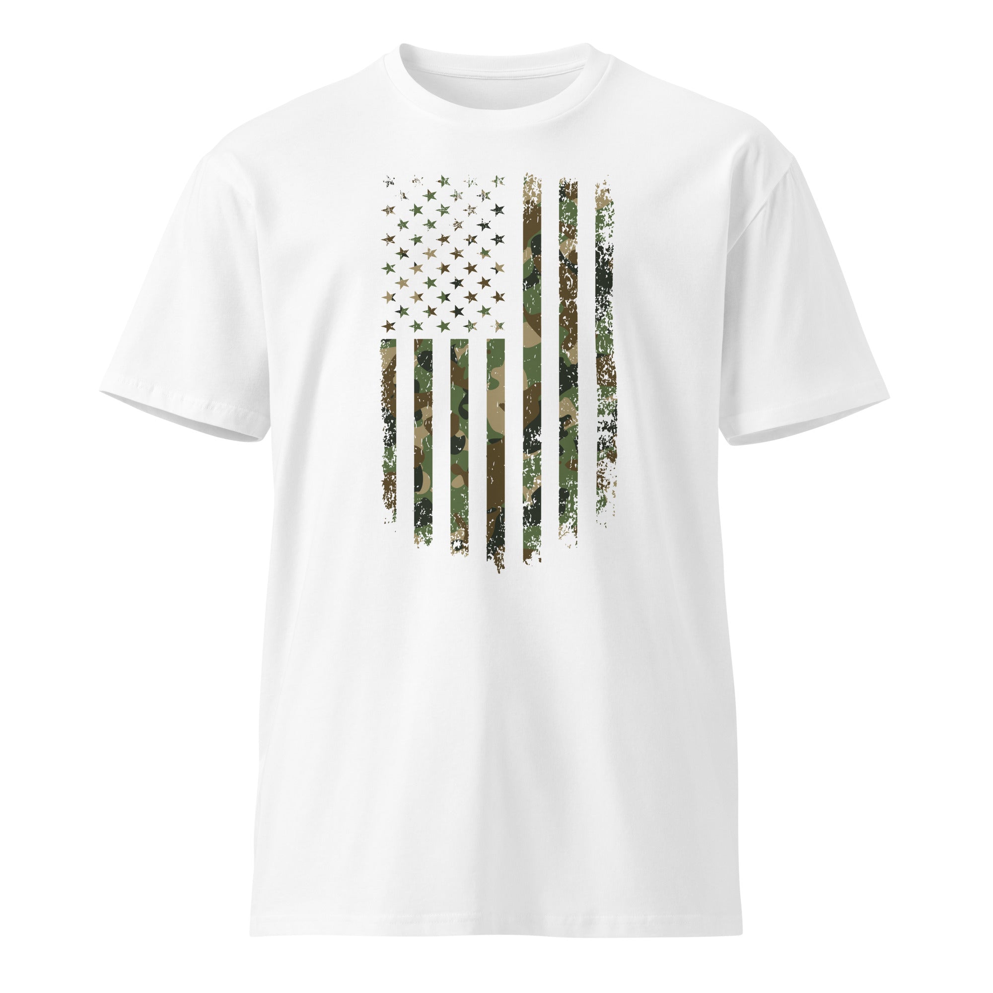 Military Style USA Flag Premium Cotton T-Shirt | Gallory Hive