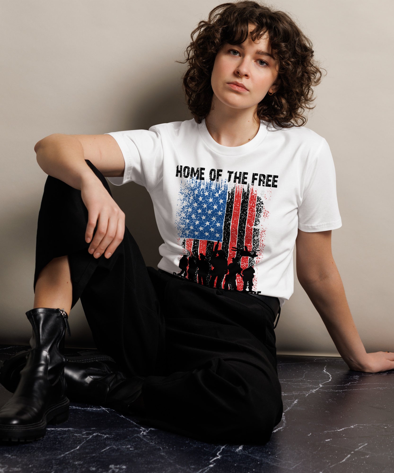 American Freedom Soldier Graphic Premium T-Shirt | Gallory Hive