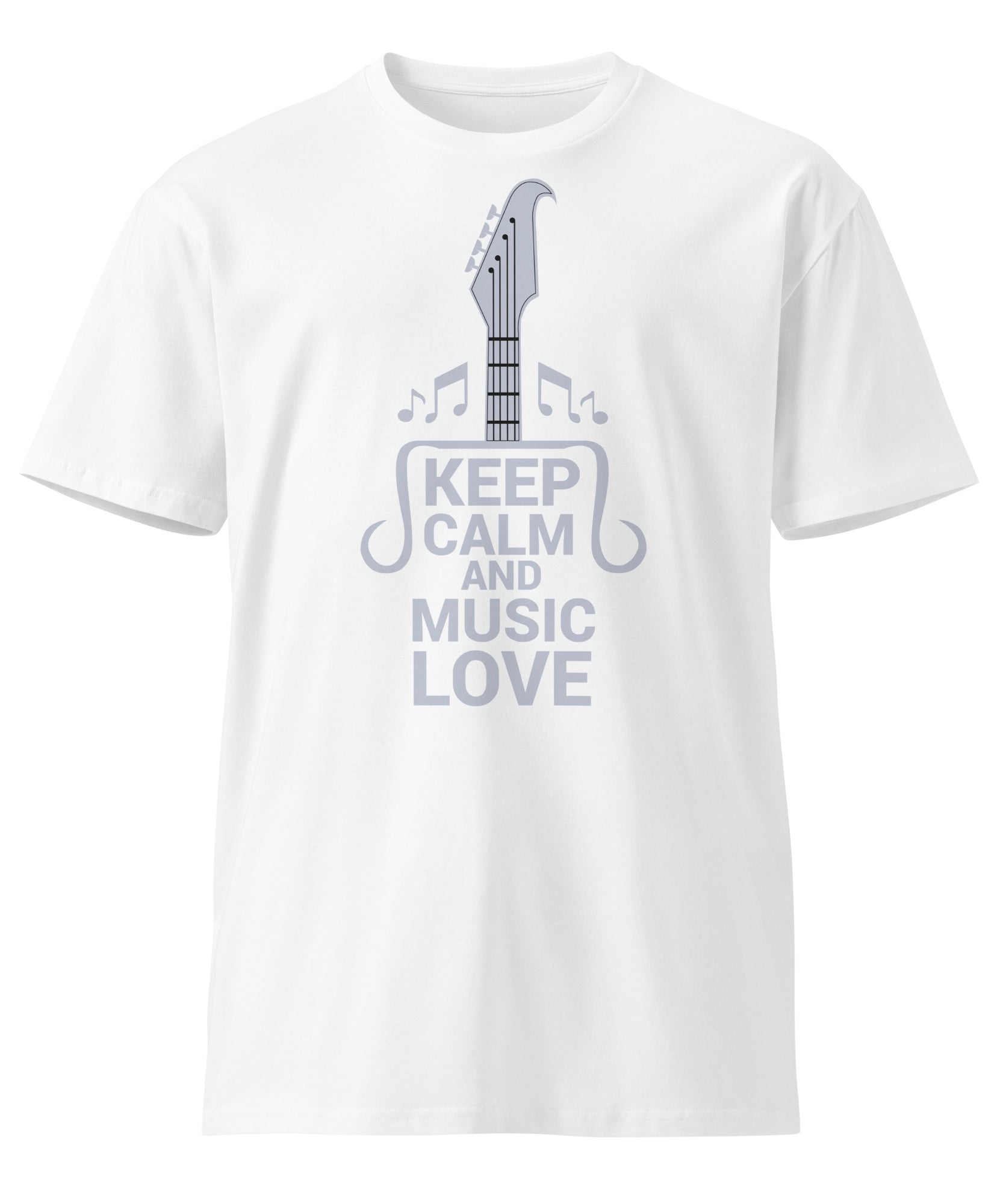 Keep Calm and Music Love Guitar T-Shirt | Gallory Hive