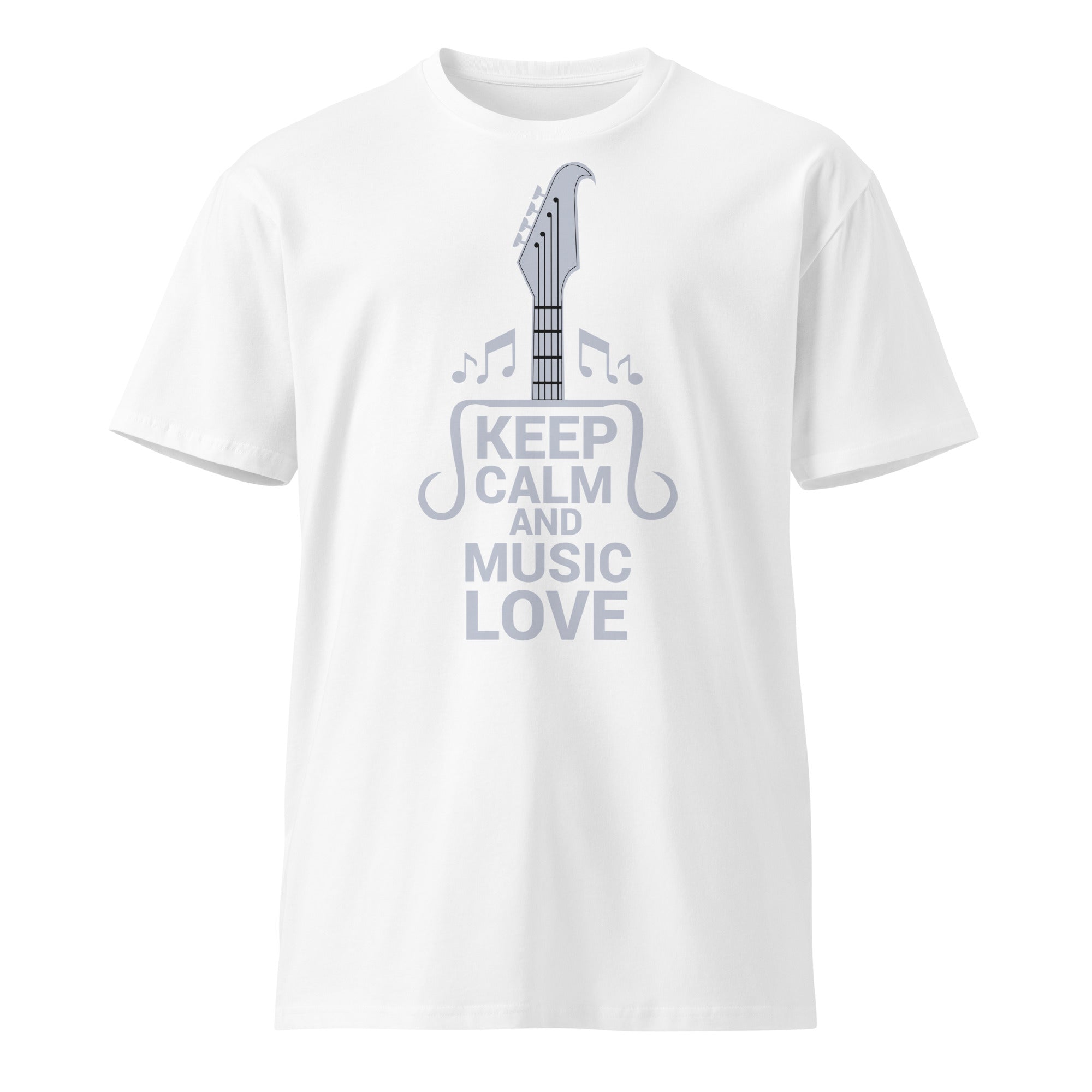 Keep Calm and Music Love Guitar T-Shirt | Gallory Hive