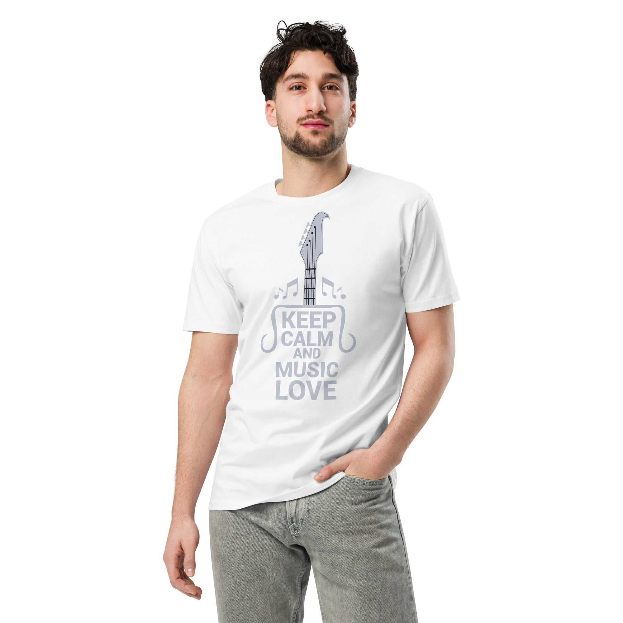 Keep Calm and Music Love Guitar T-Shirt | Gallory Hive