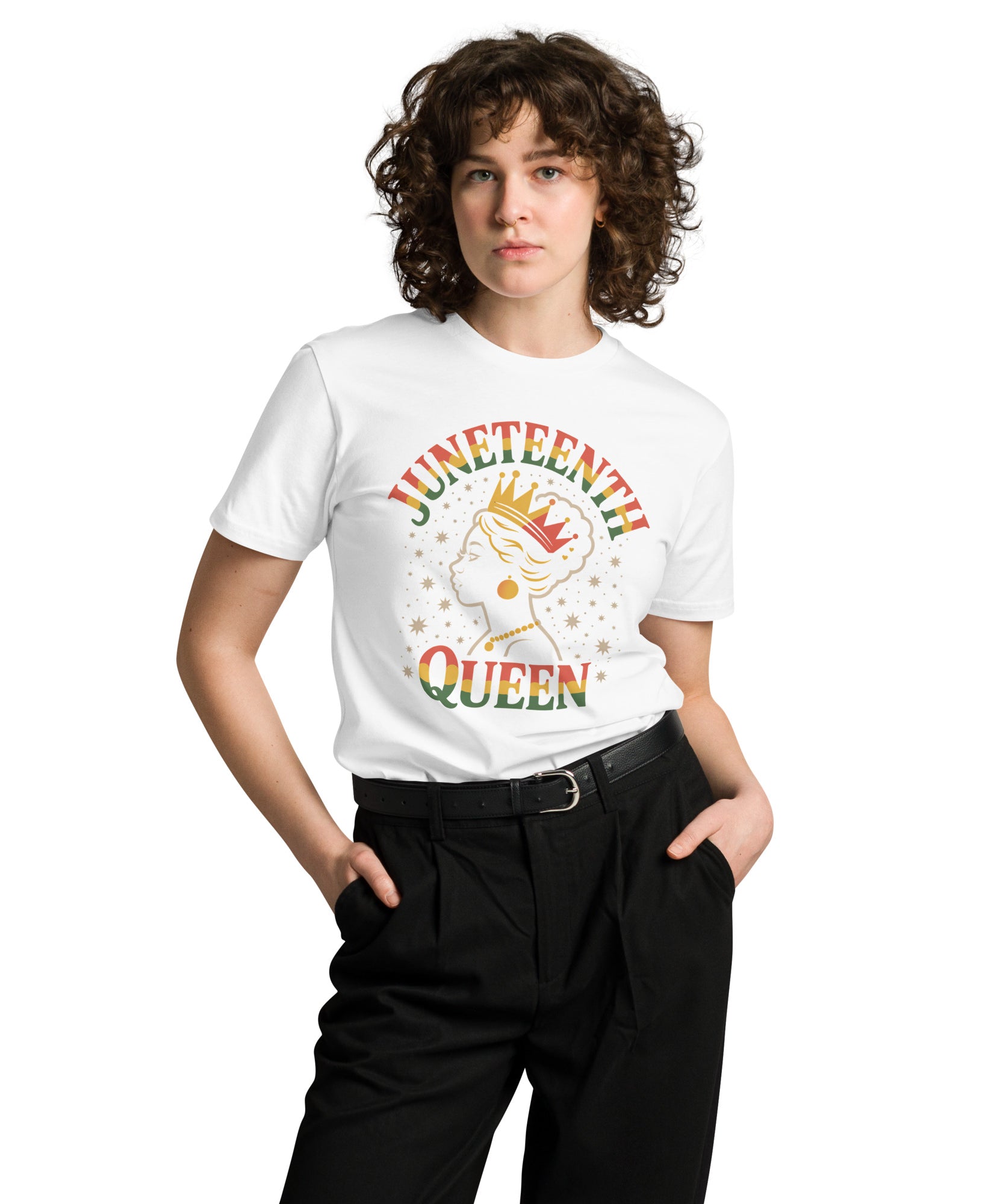 Juneteenth Queen Crown Afro Graphic Unisex Premium T-Shirt | Gallory Hive