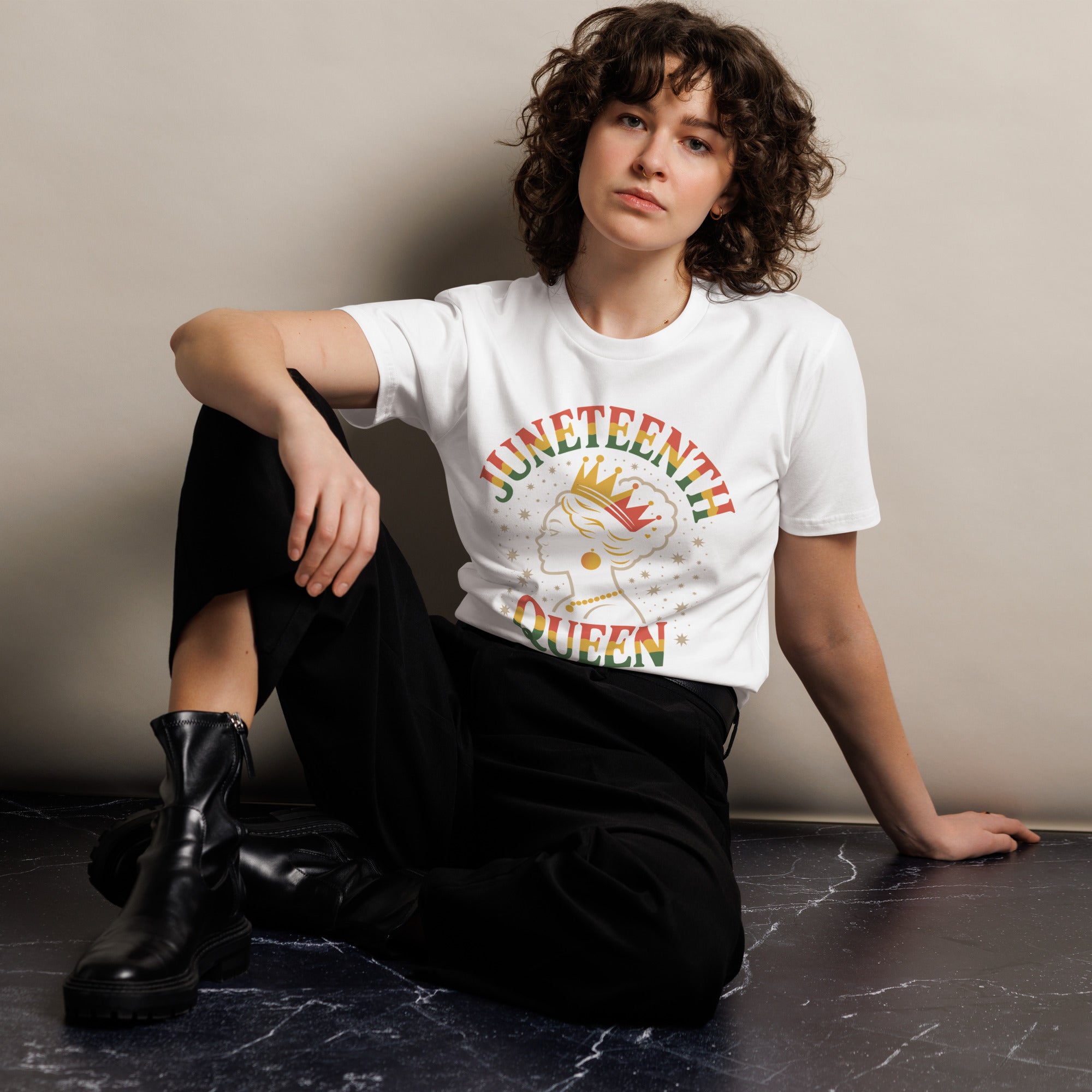 Juneteenth Queen Crown Afro Graphic Unisex Premium T-Shirt | Gallory Hive