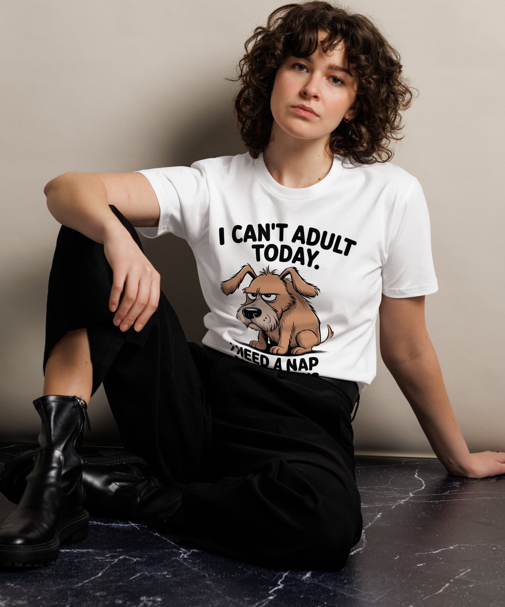 I Can't Adult Today Funny Dog Unisex Premium T-Shirt | Gallory Hive