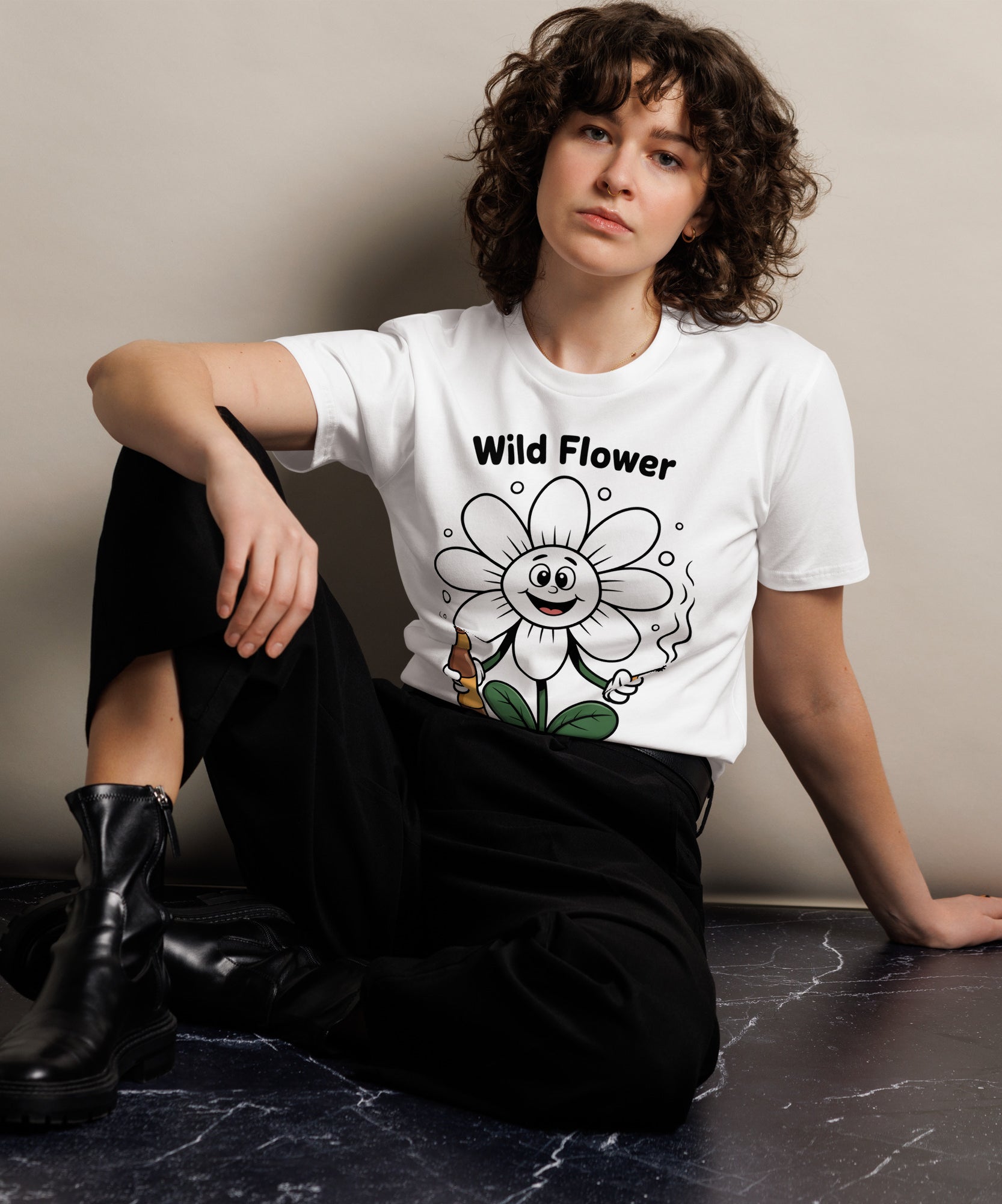 Wildflower Funny Unisex Premium Cotton Graphic T-Shirt | Gallory Hive