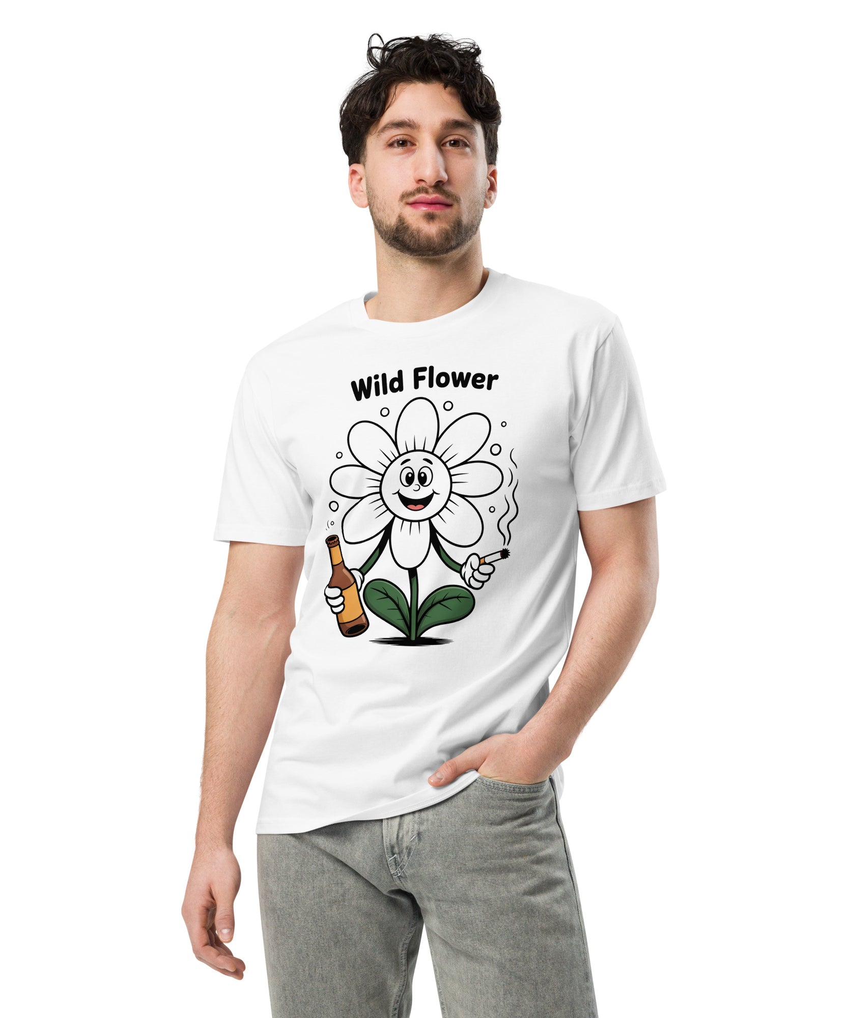 Wildflower Funny Unisex Premium Cotton Graphic T-Shirt | Gallory Hive