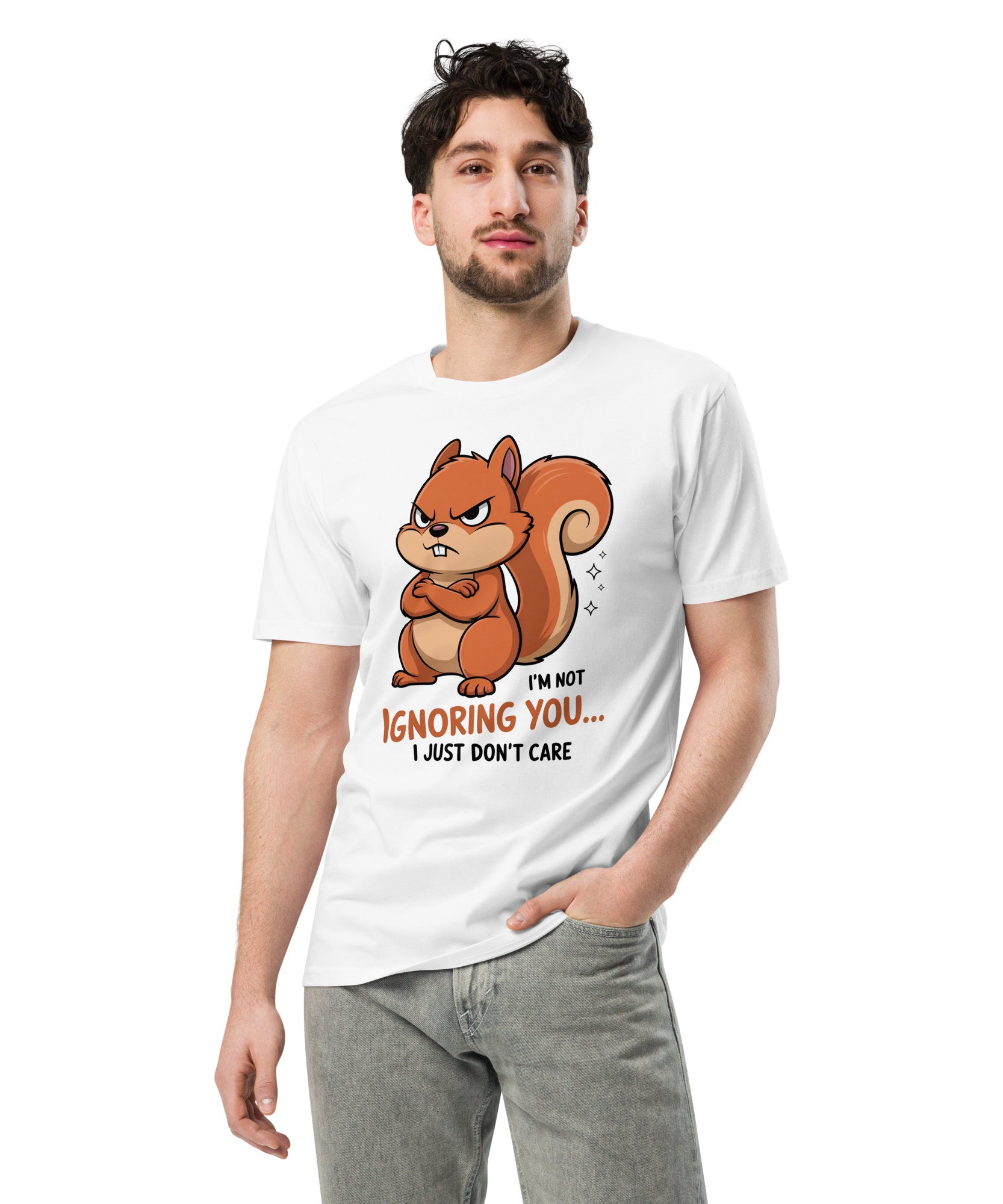 Ignoring You Funny Angry Squirrel Premium Cotton T-Shirt | Gallory Hive
