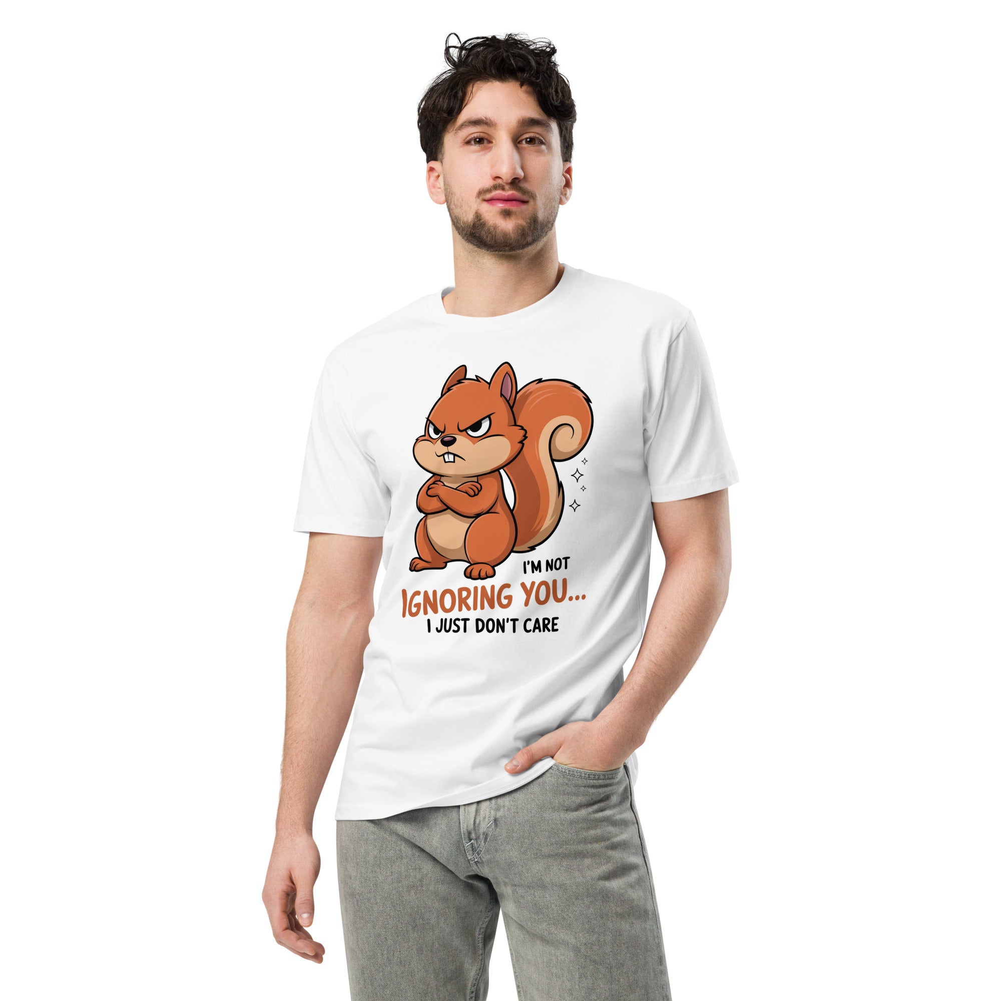 Ignoring You Funny Angry Squirrel Premium Cotton T-Shirt | Gallory Hive