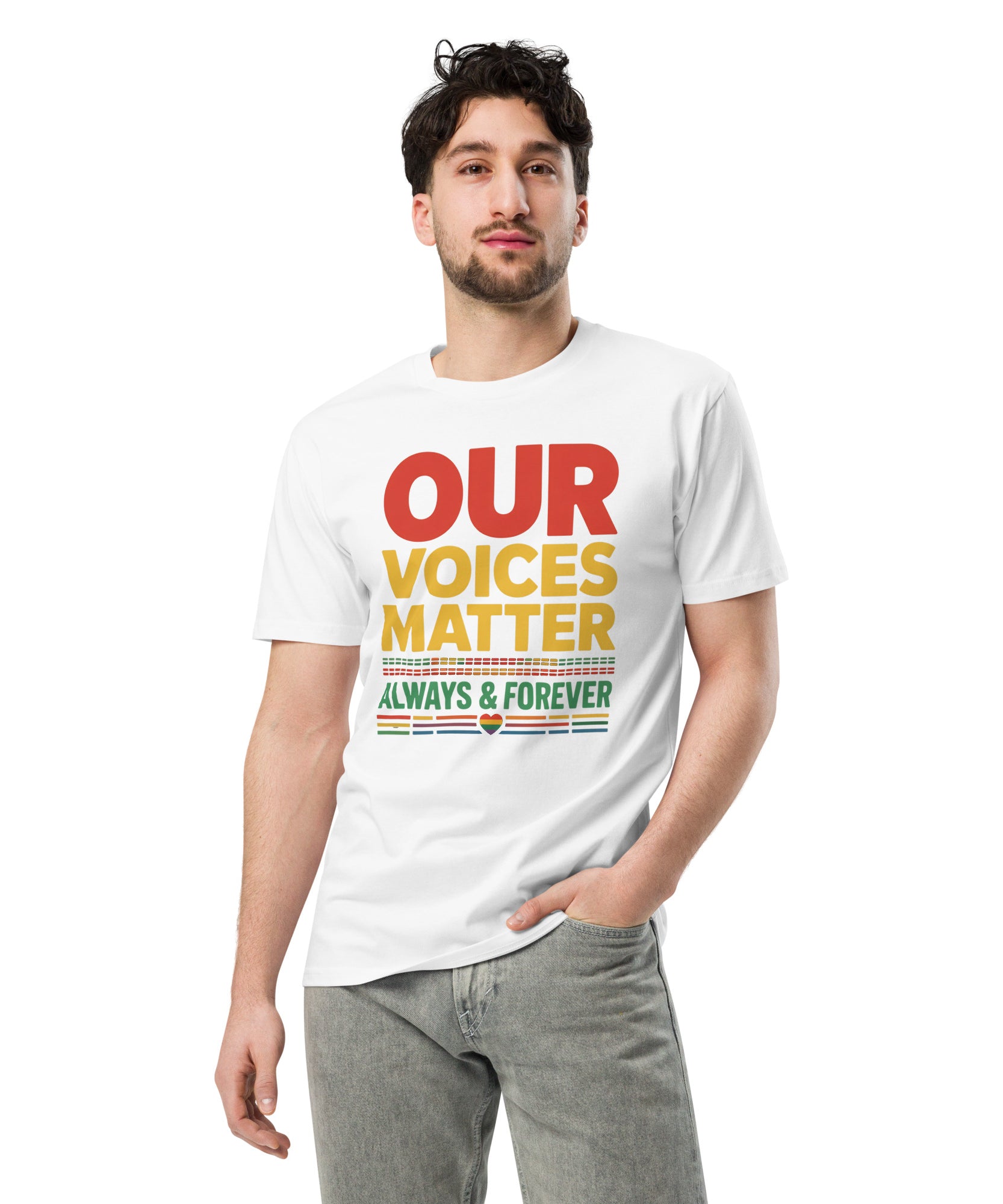 Our Voices Matter Always & Forever Pride Unisex Premium T-shirt | Gallory Hive