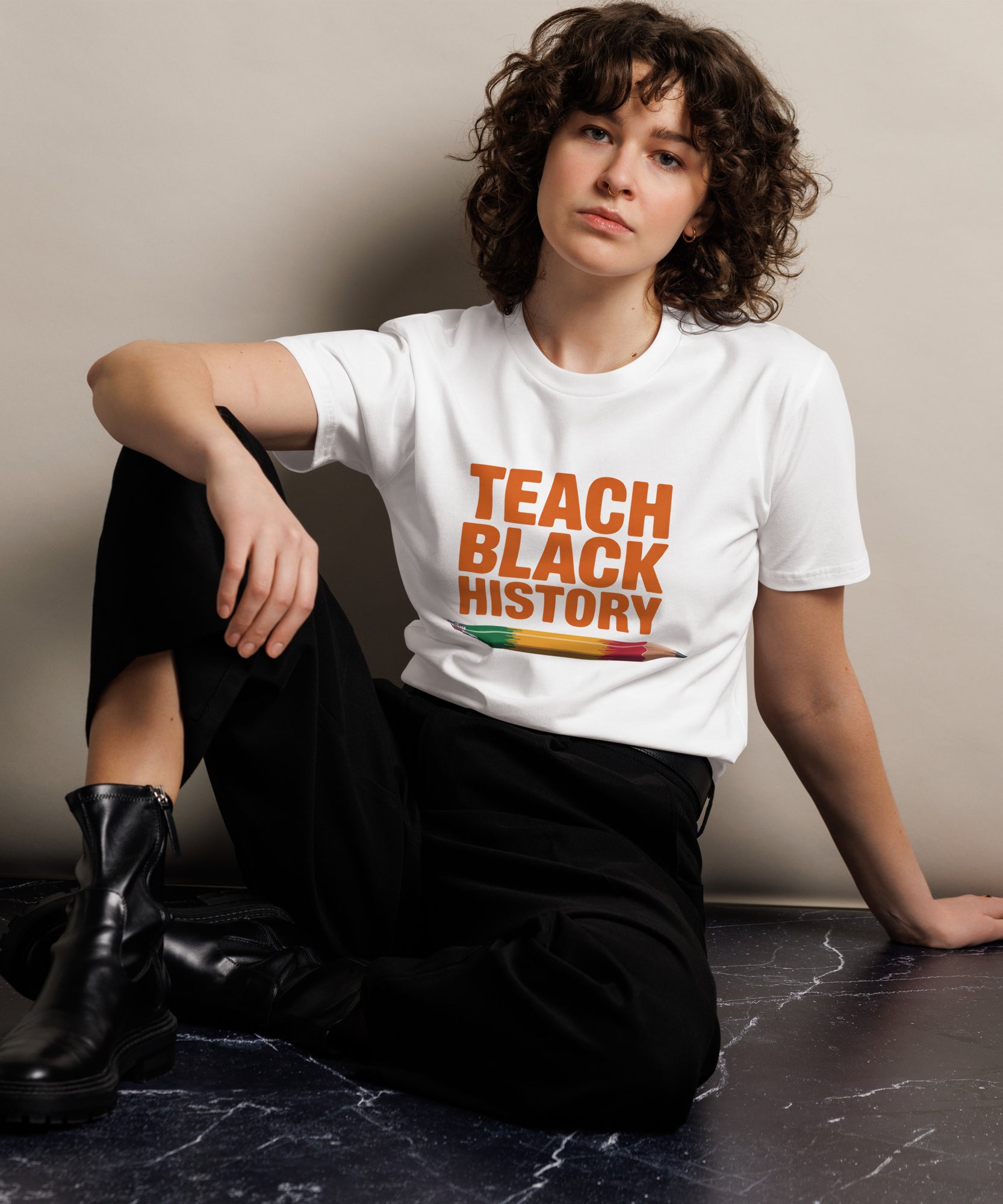 Teach Black History Teacher Pride Graphic Unisex Premium T-shirt | Gallory Hive