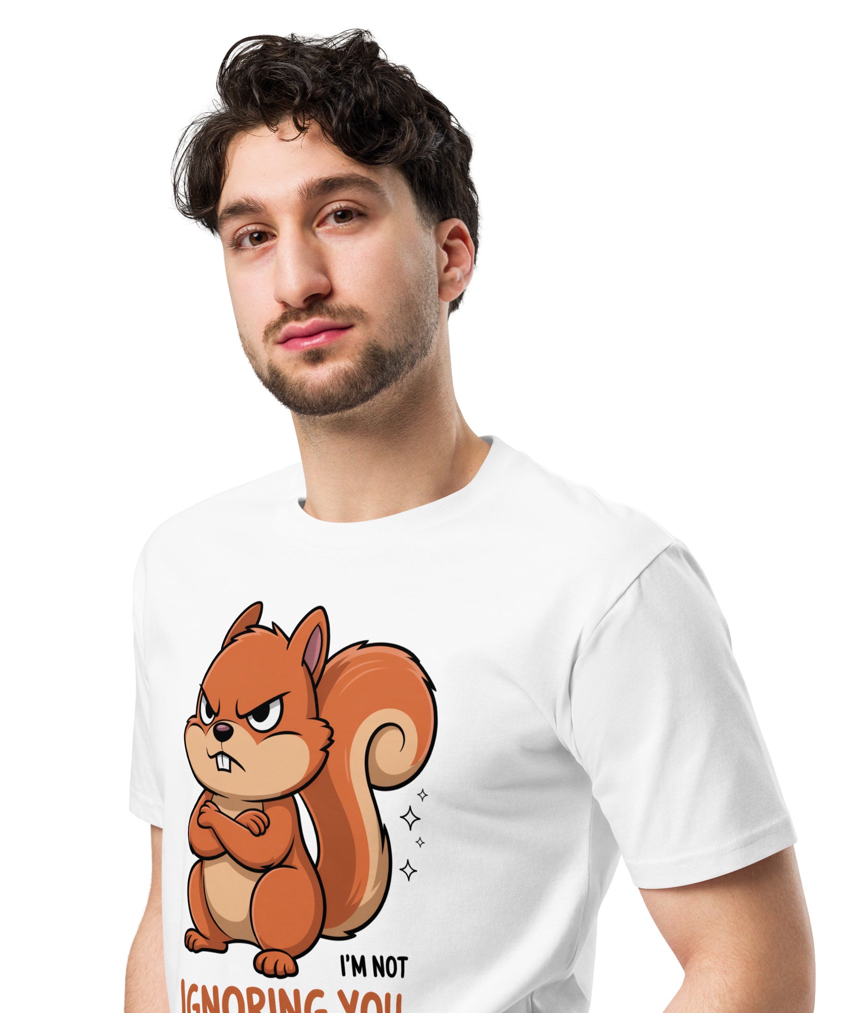 Ignoring You Funny Angry Squirrel Premium Cotton T-Shirt | Gallory Hive