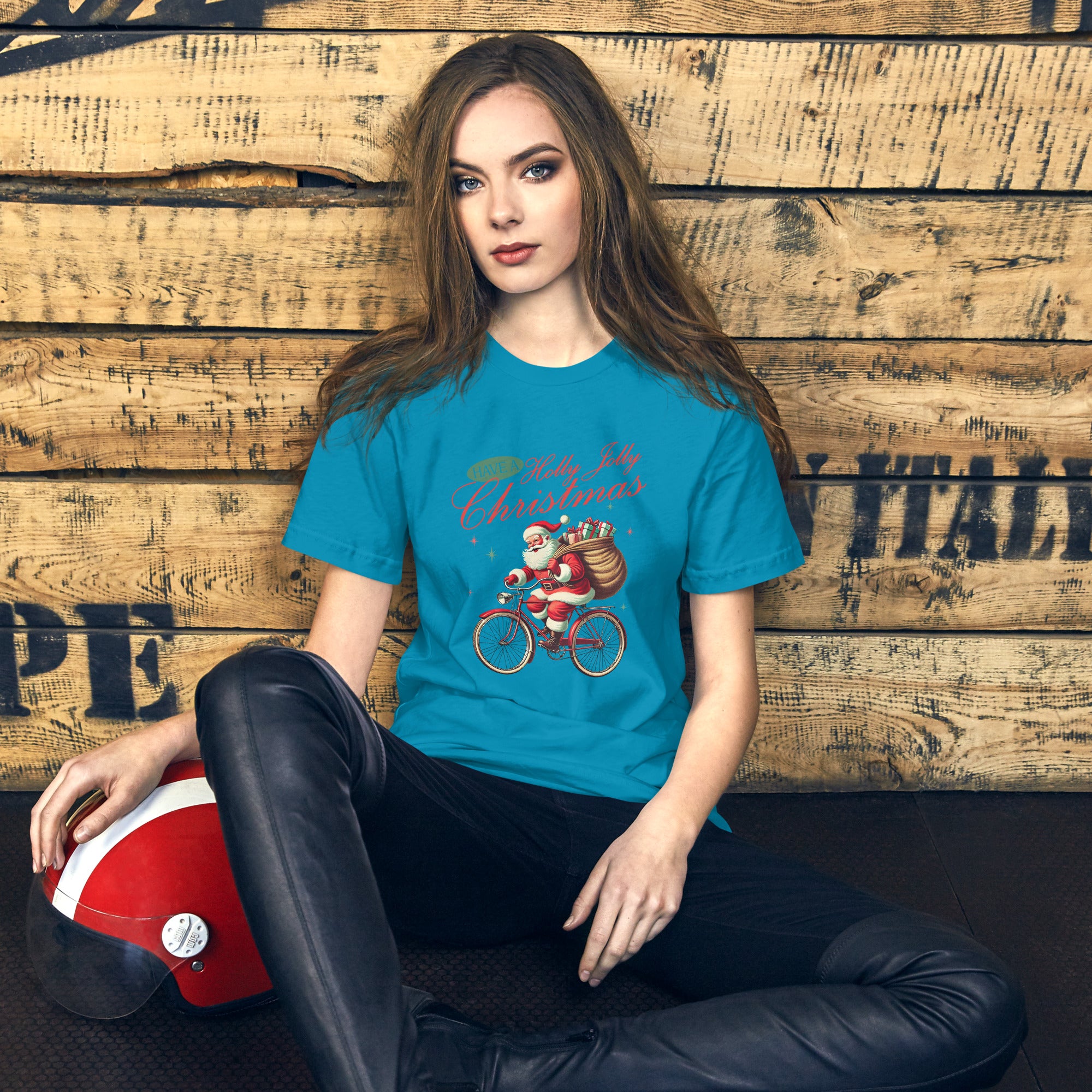 Retro Christmas Santa Bike T-Shirt | Gallory Hive