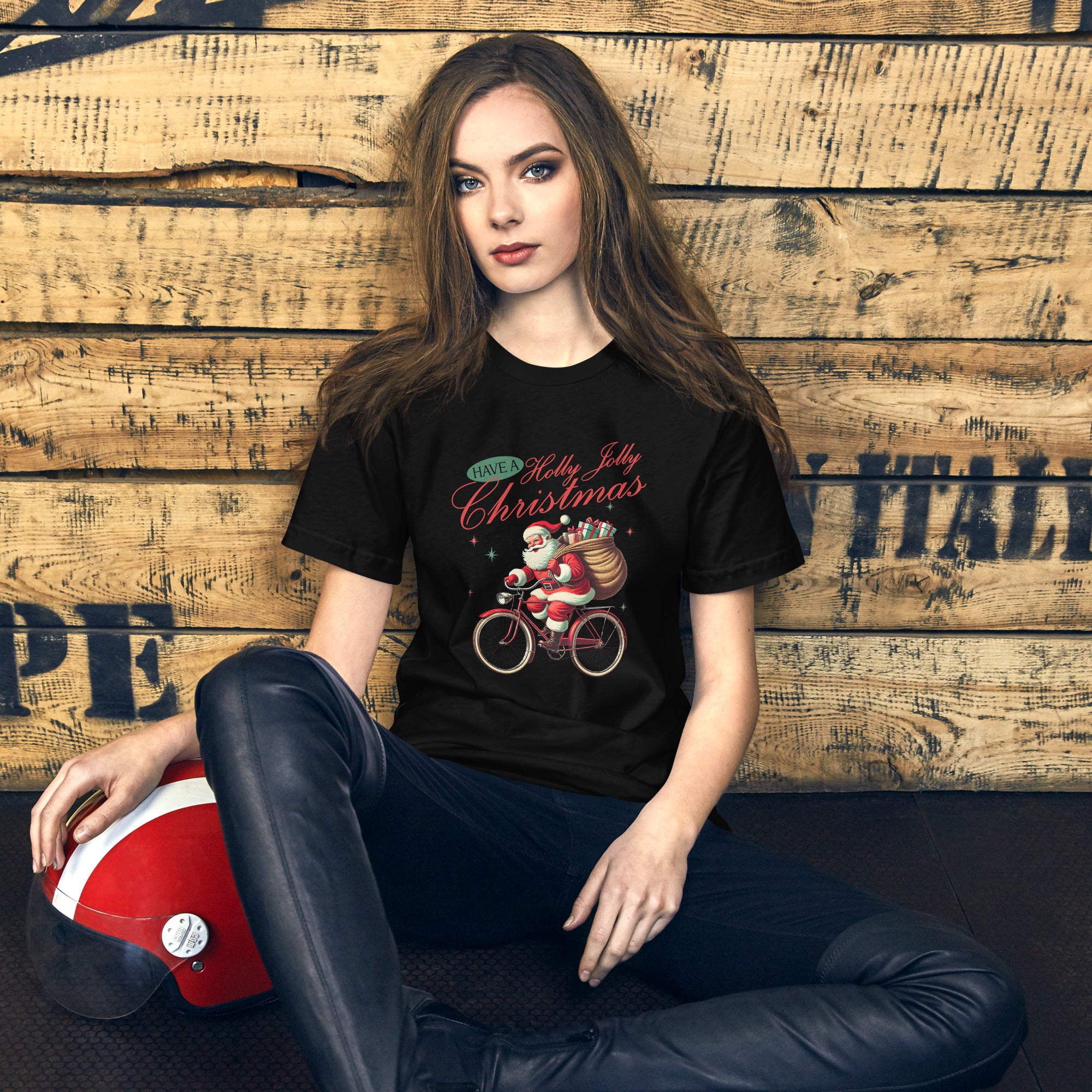Retro Christmas Santa Bike T-Shirt | Gallory Hive