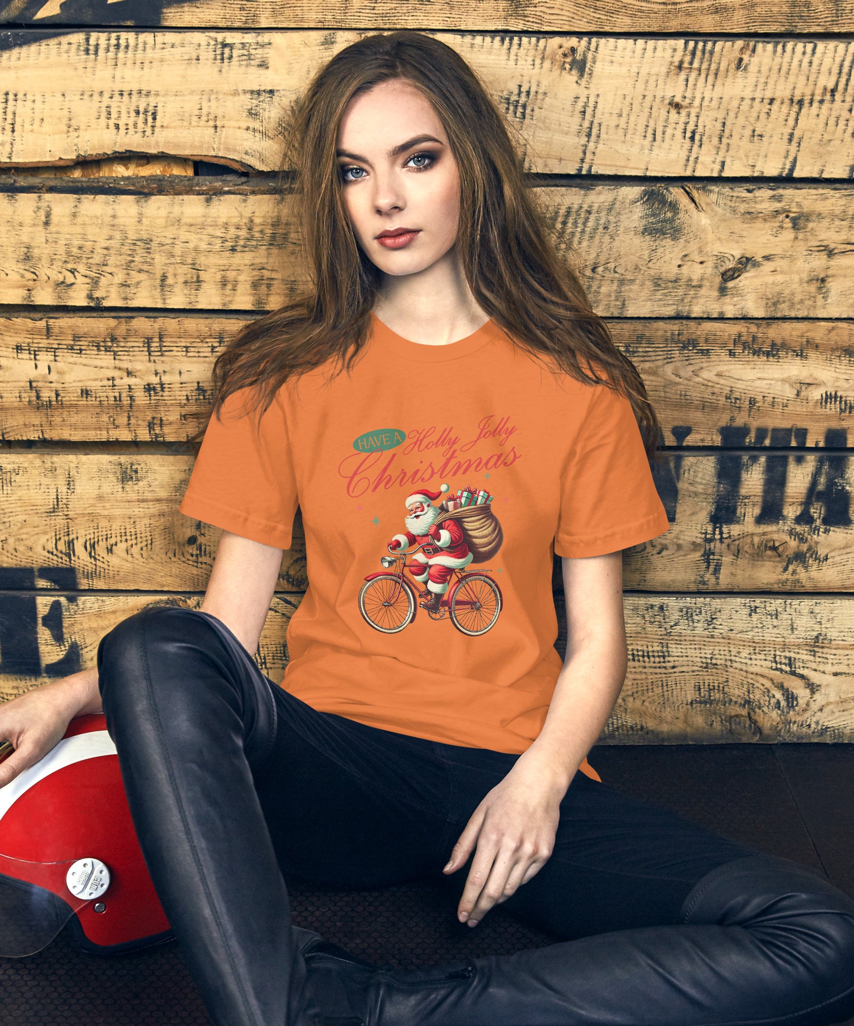 Retro Christmas Santa Bike T-Shirt | Gallory Hive