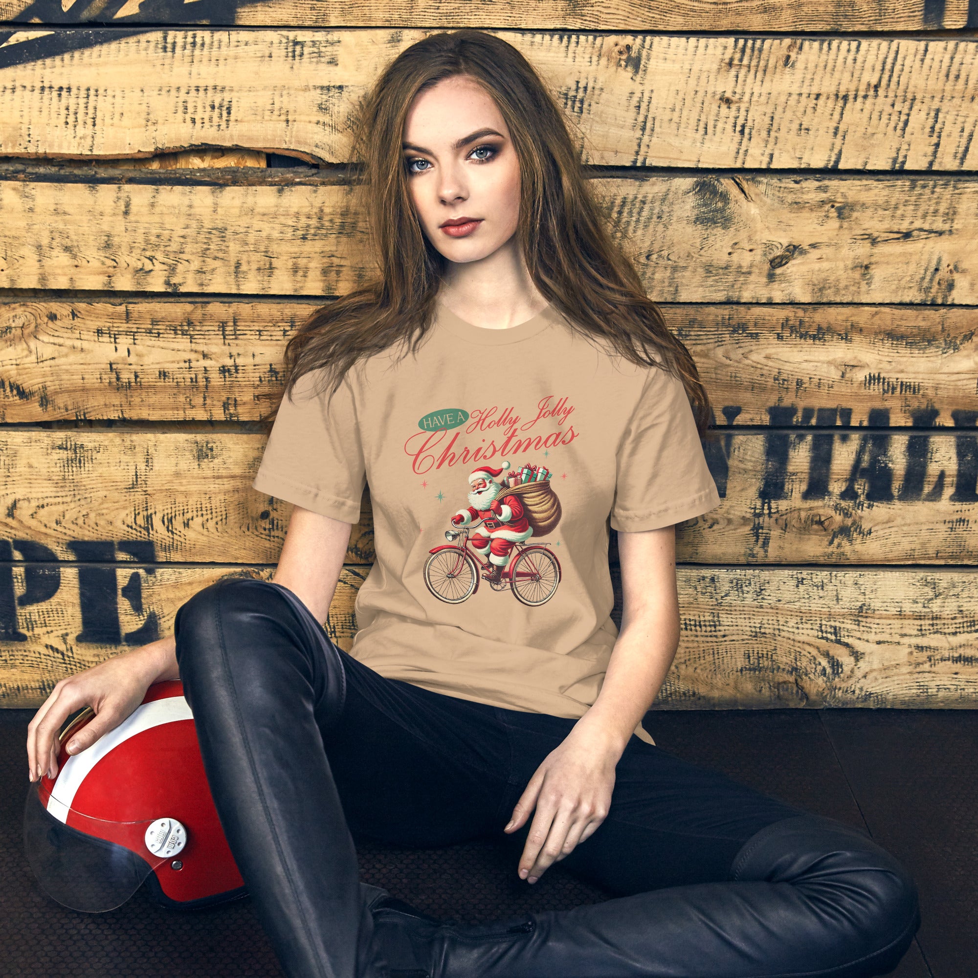 Retro Christmas Santa Bike T-Shirt | Gallory Hive