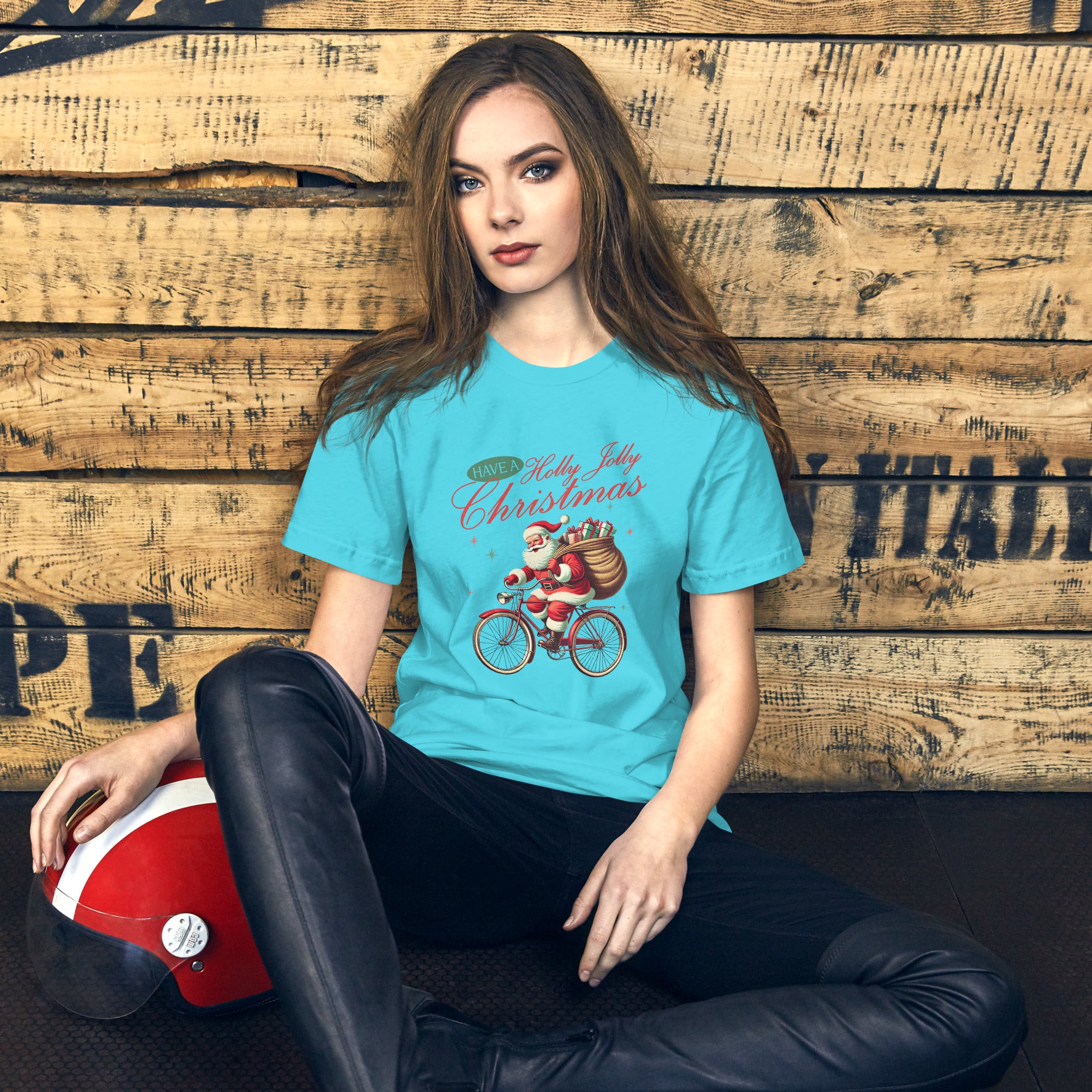 Retro Christmas Santa Bike T-Shirt | Gallory Hive