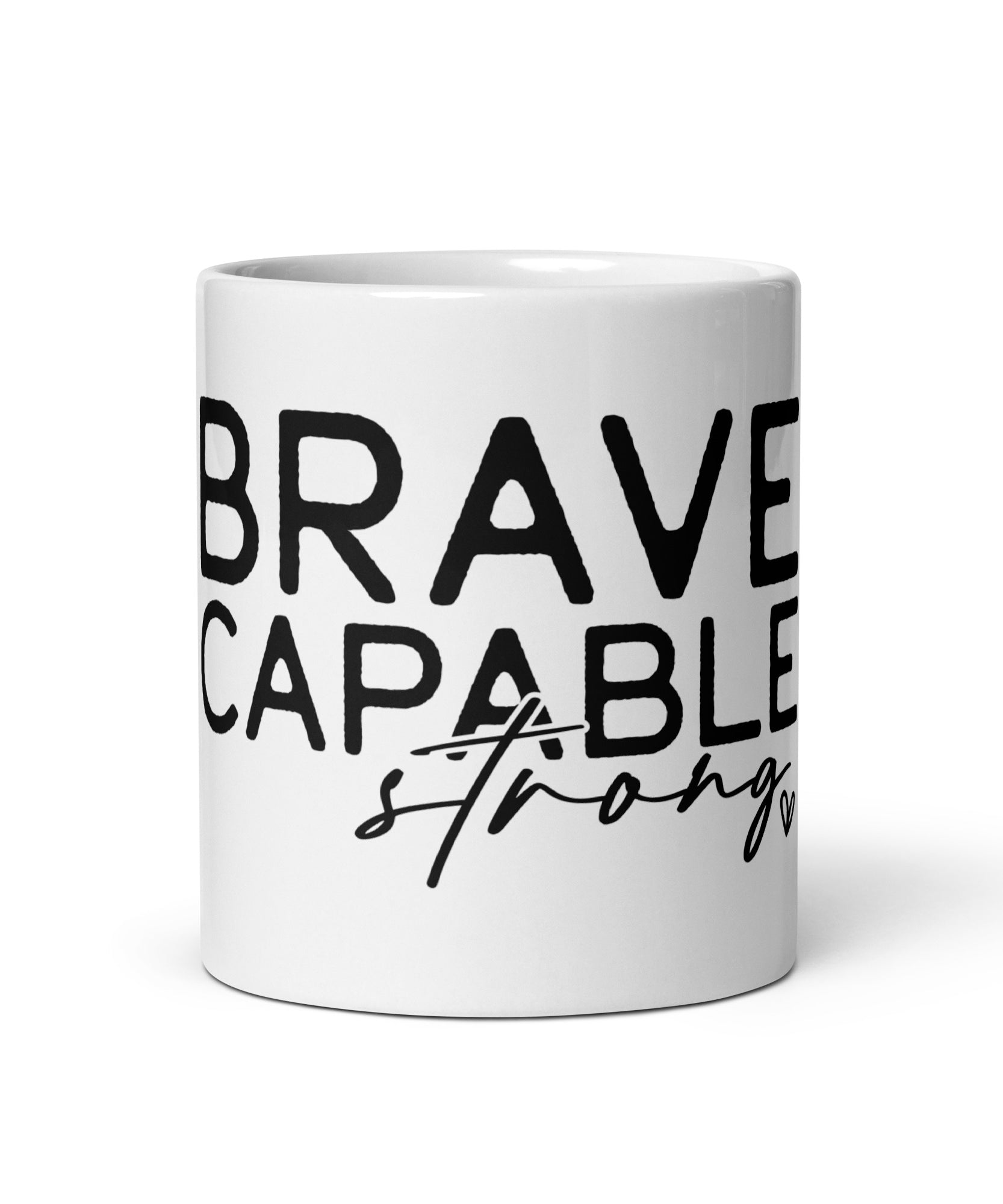 Minimalist Line Art Mug – Brave Capable Strong | Gallory Hive