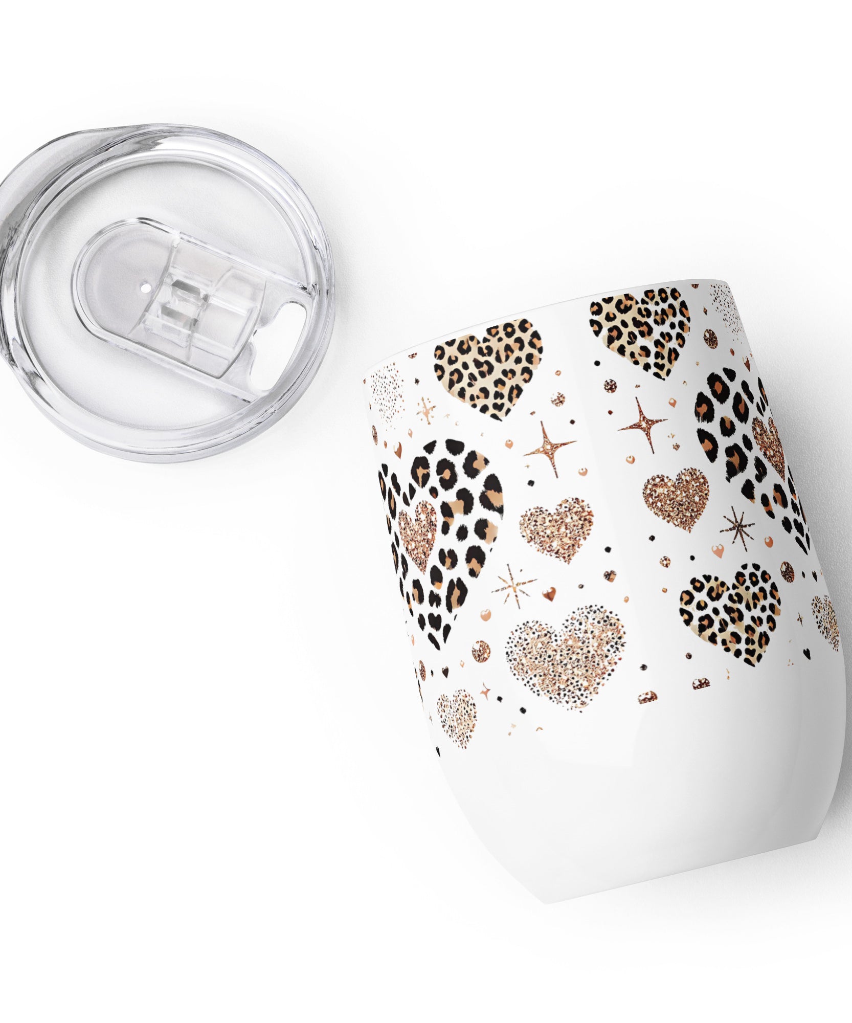 Leopard Heart Stainless Steel Wine tumbler | Gallory Hive