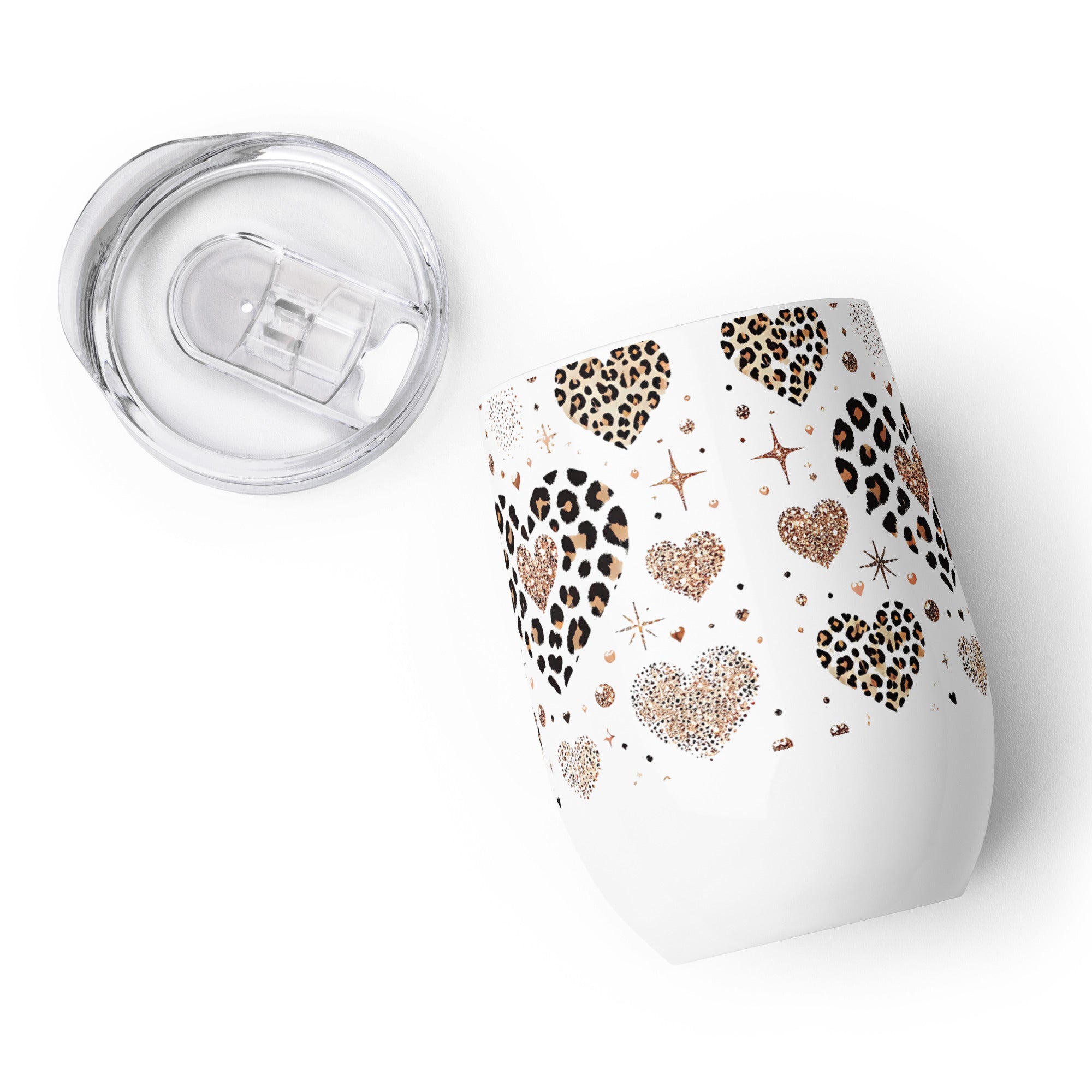Leopard Heart Stainless Steel Wine tumbler | Gallory Hive