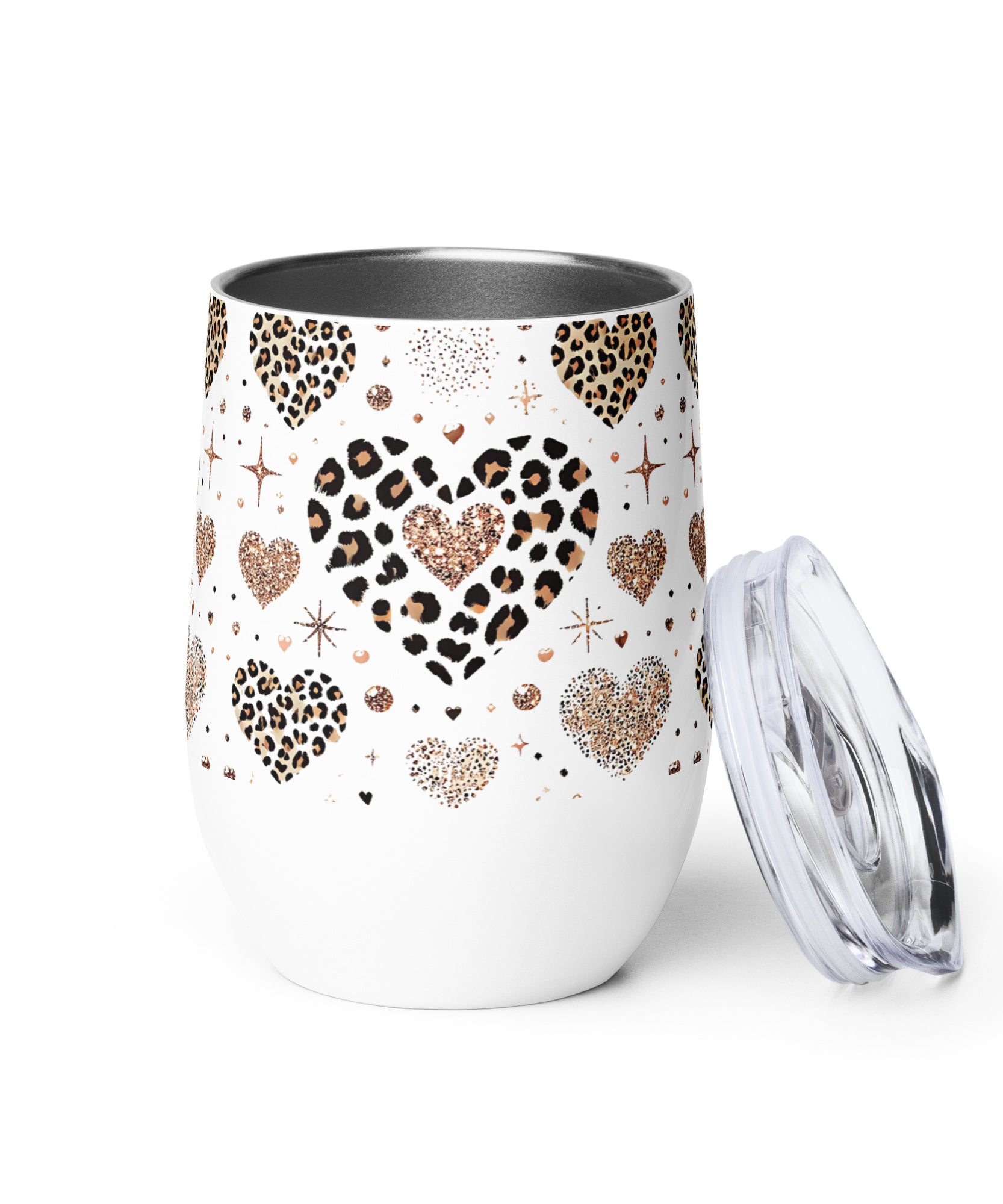 Leopard Heart Stainless Steel Wine tumbler | Gallory Hive