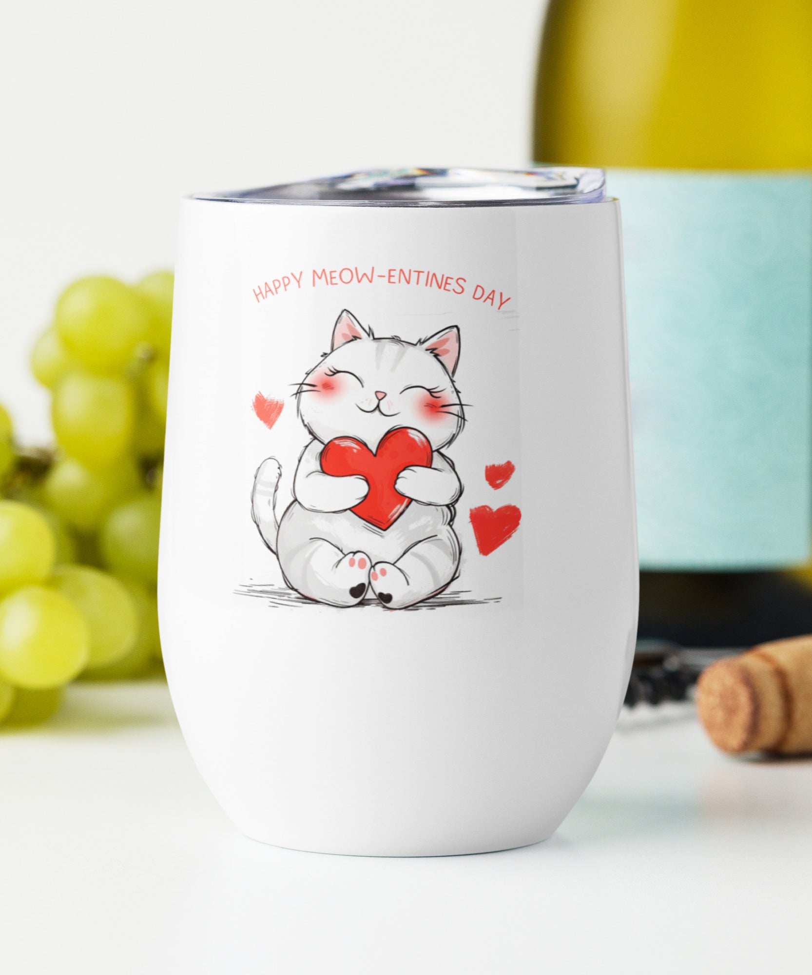 Valentine Cat Stainless Steel Tumbler | Gallory Hive