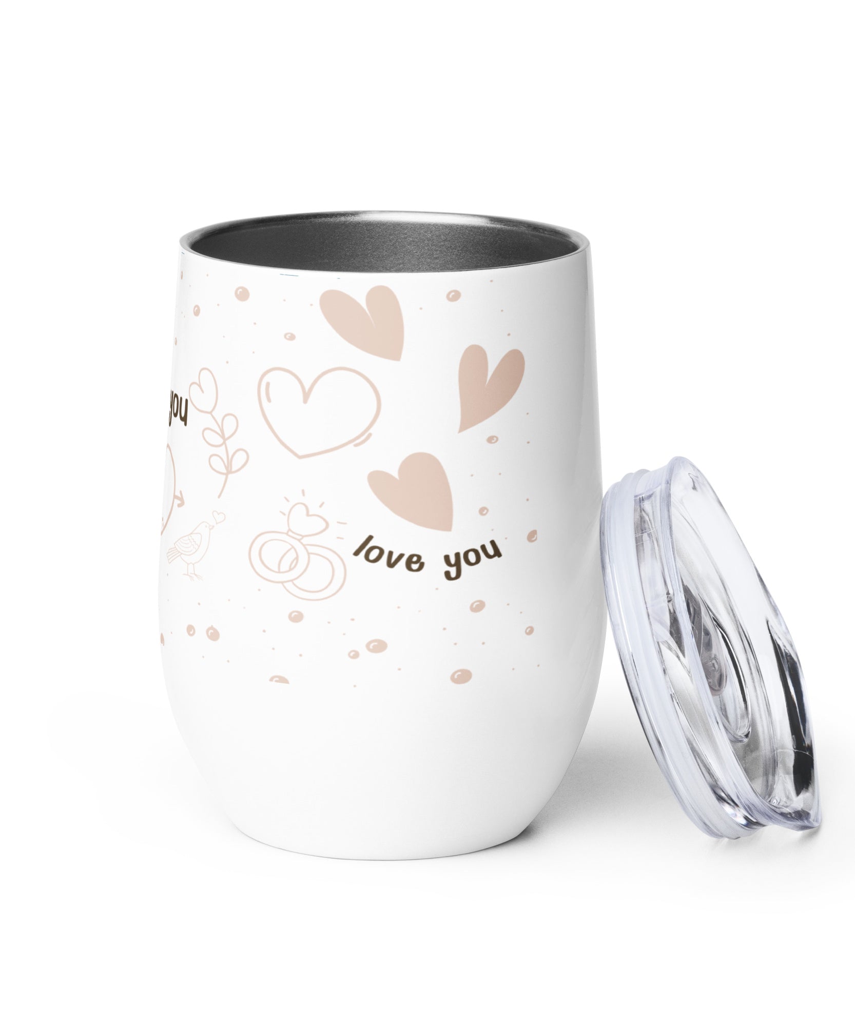 Romantic Love You Stainless Steel Wine Tumbler | Gallory Hive