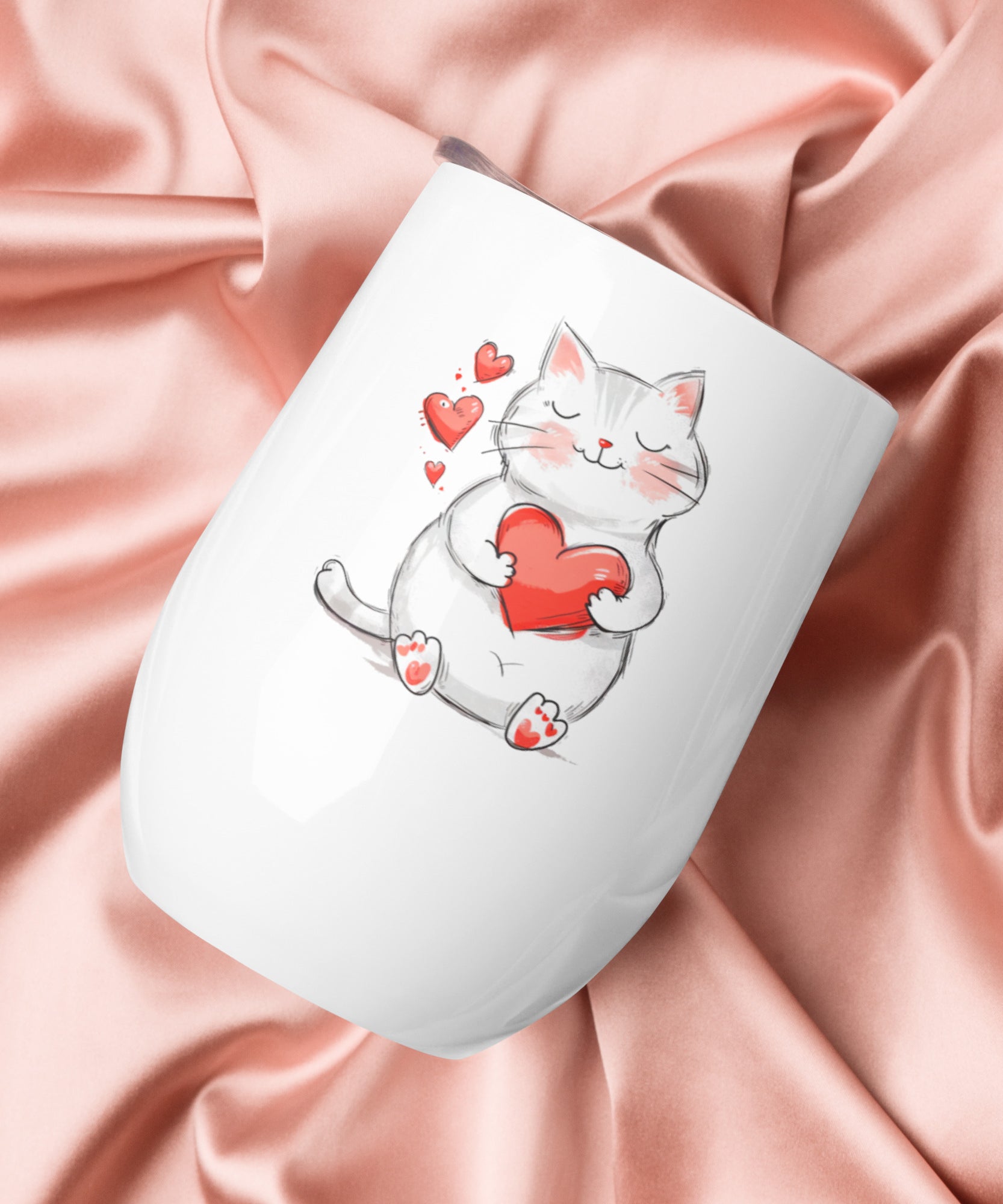 Valentine Cat Stainless Steel Tumbler | Gallory Hive