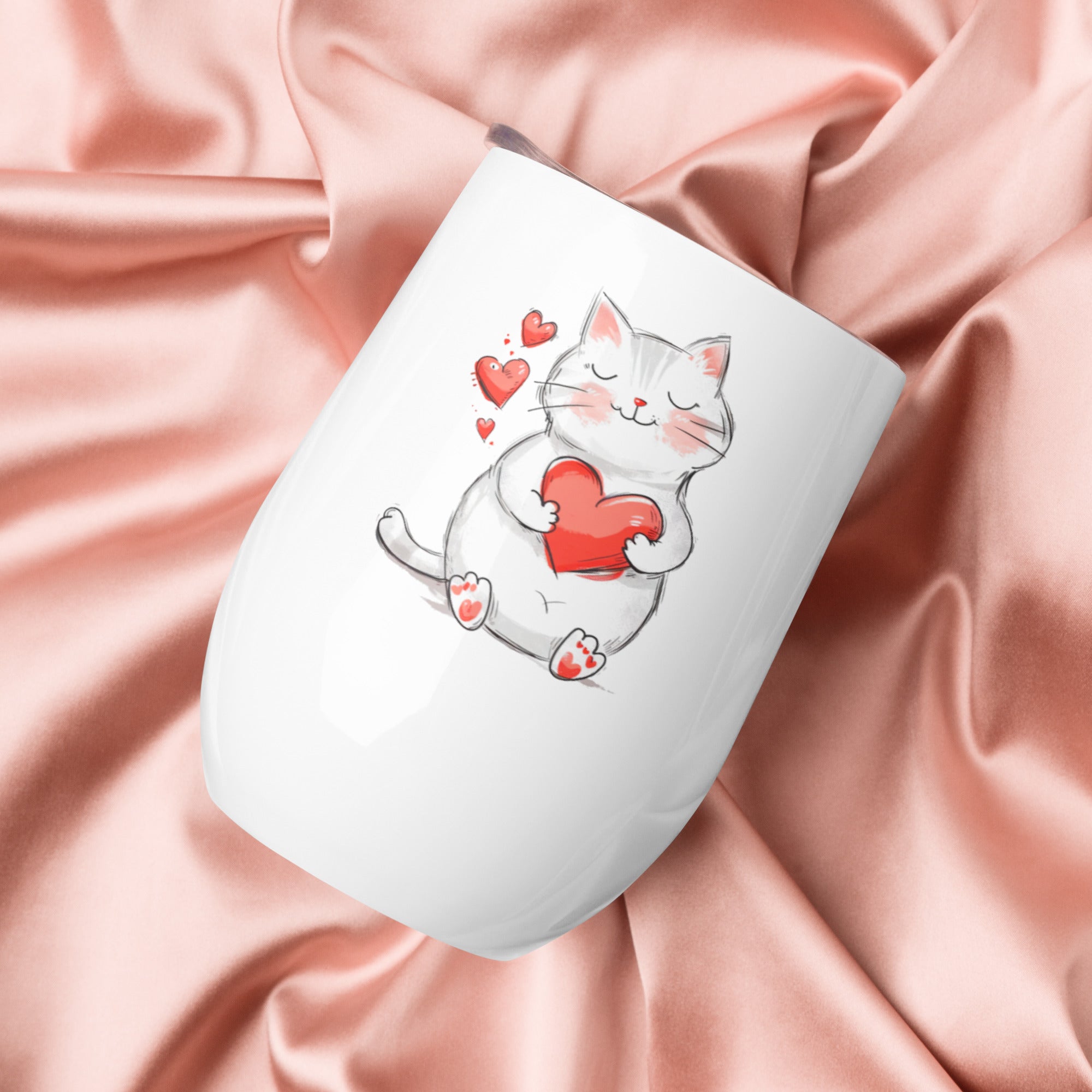 Valentine Cat Stainless Steel Tumbler | Gallory Hive