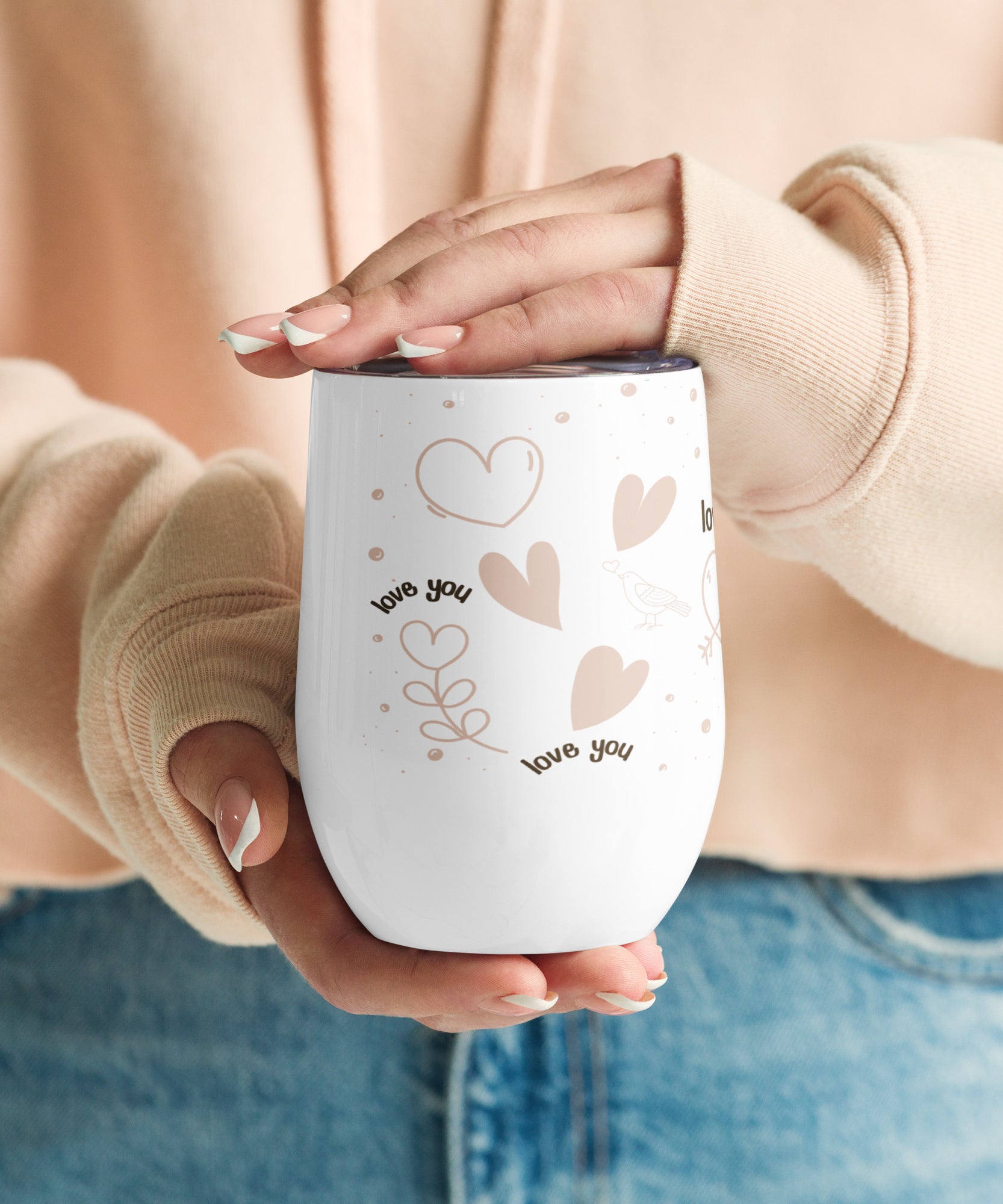 Romantic Love You Stainless Steel Wine Tumbler | Gallory Hive