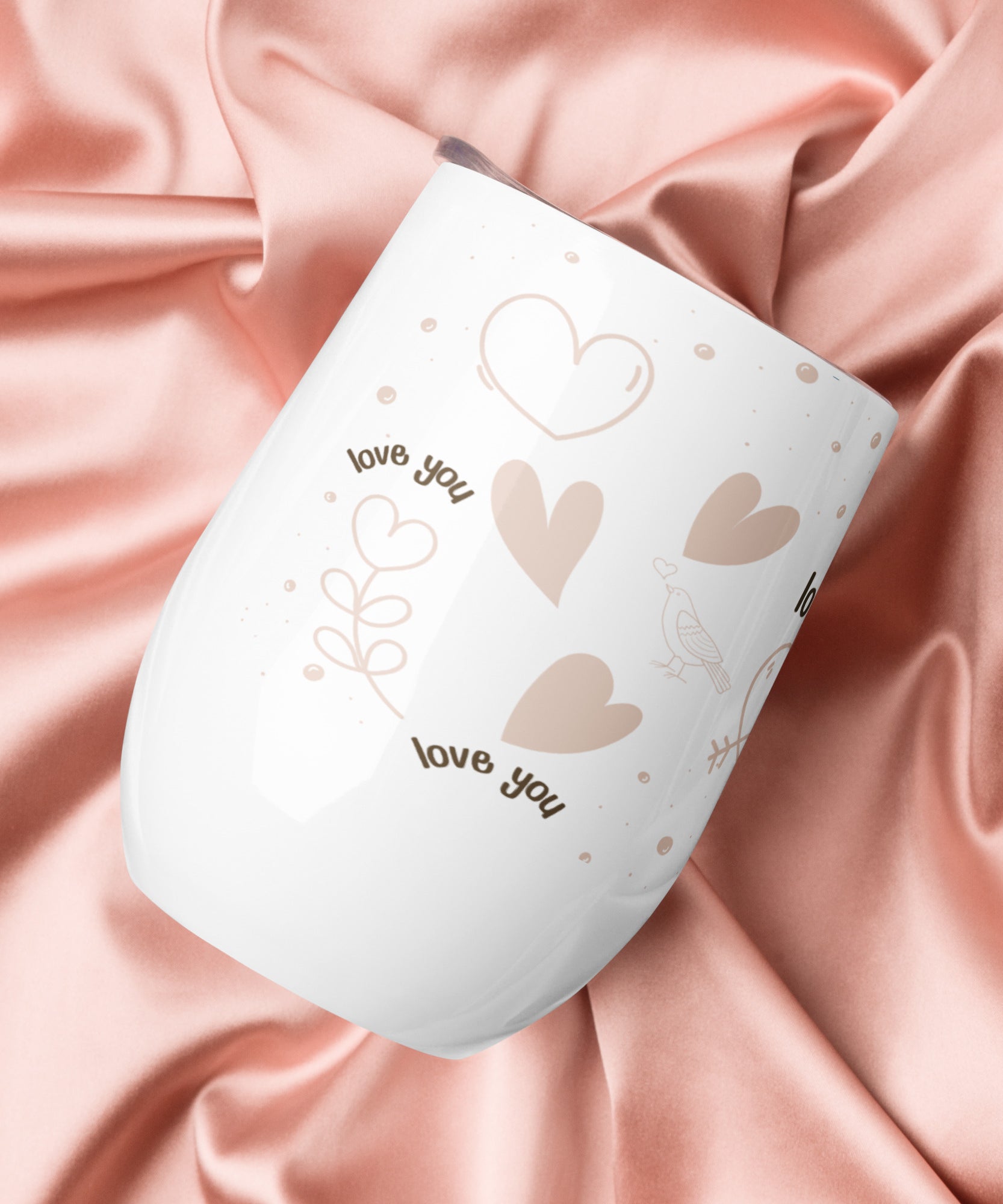 Romantic Love You Stainless Steel Wine Tumbler | Gallory Hive