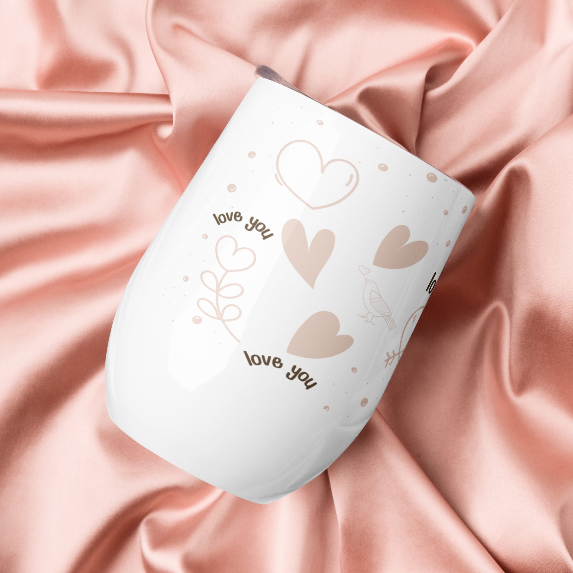 Romantic Love You Stainless Steel Wine Tumbler | Gallory Hive