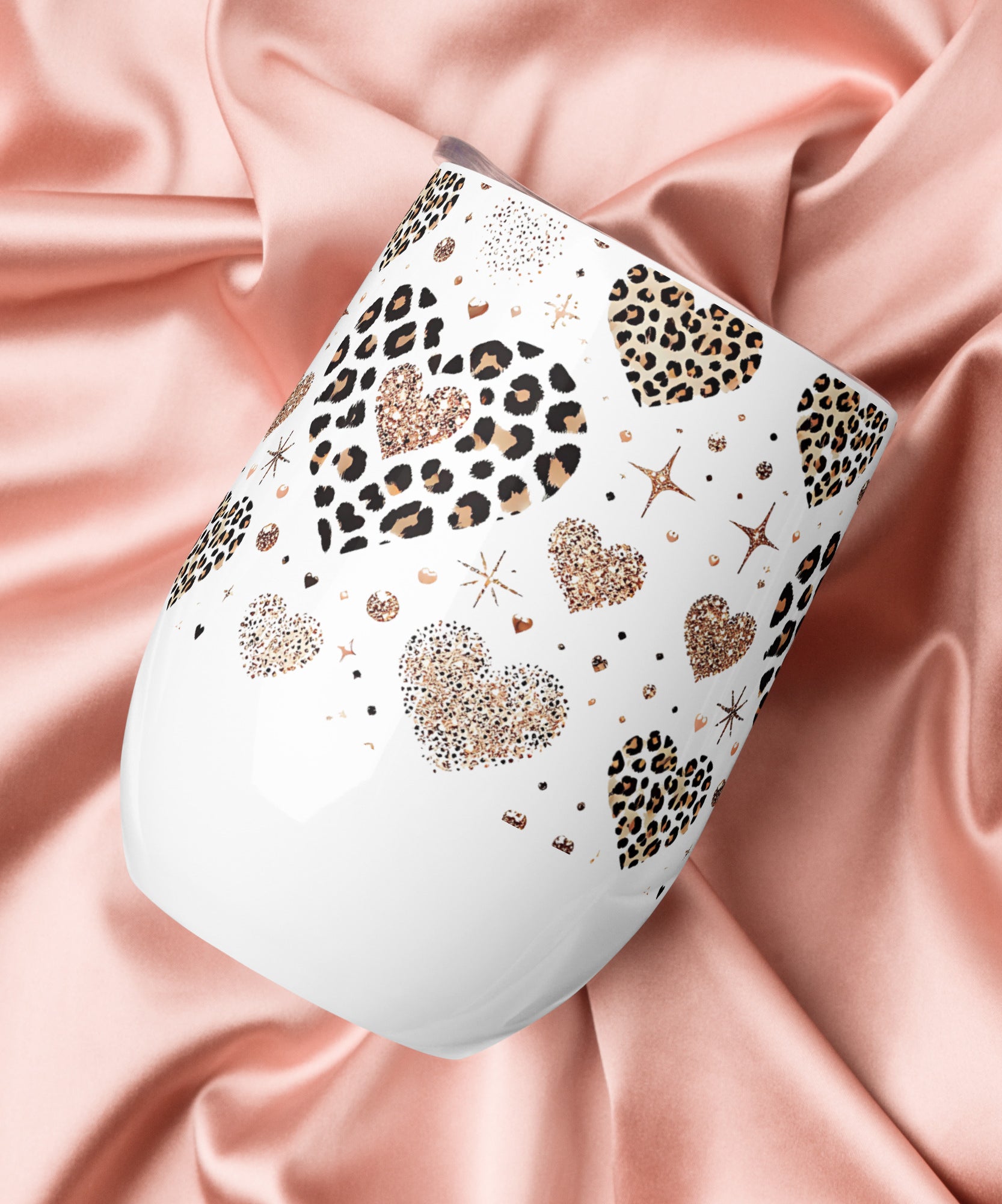 Leopard Heart Stainless Steel Wine tumbler | Gallory Hive