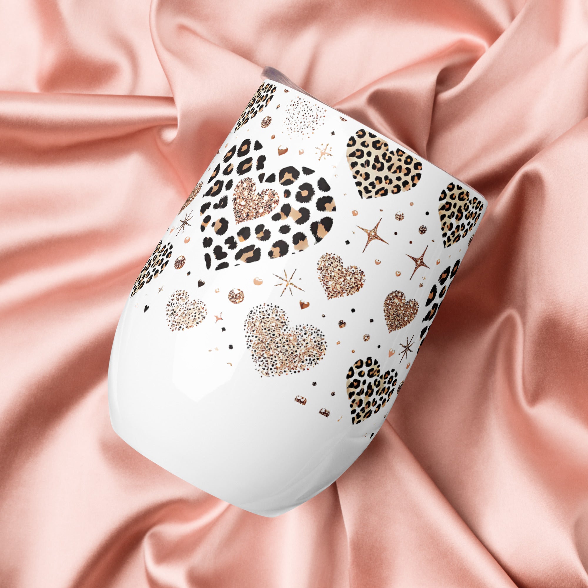 Leopard Heart Stainless Steel Wine tumbler | Gallory Hive