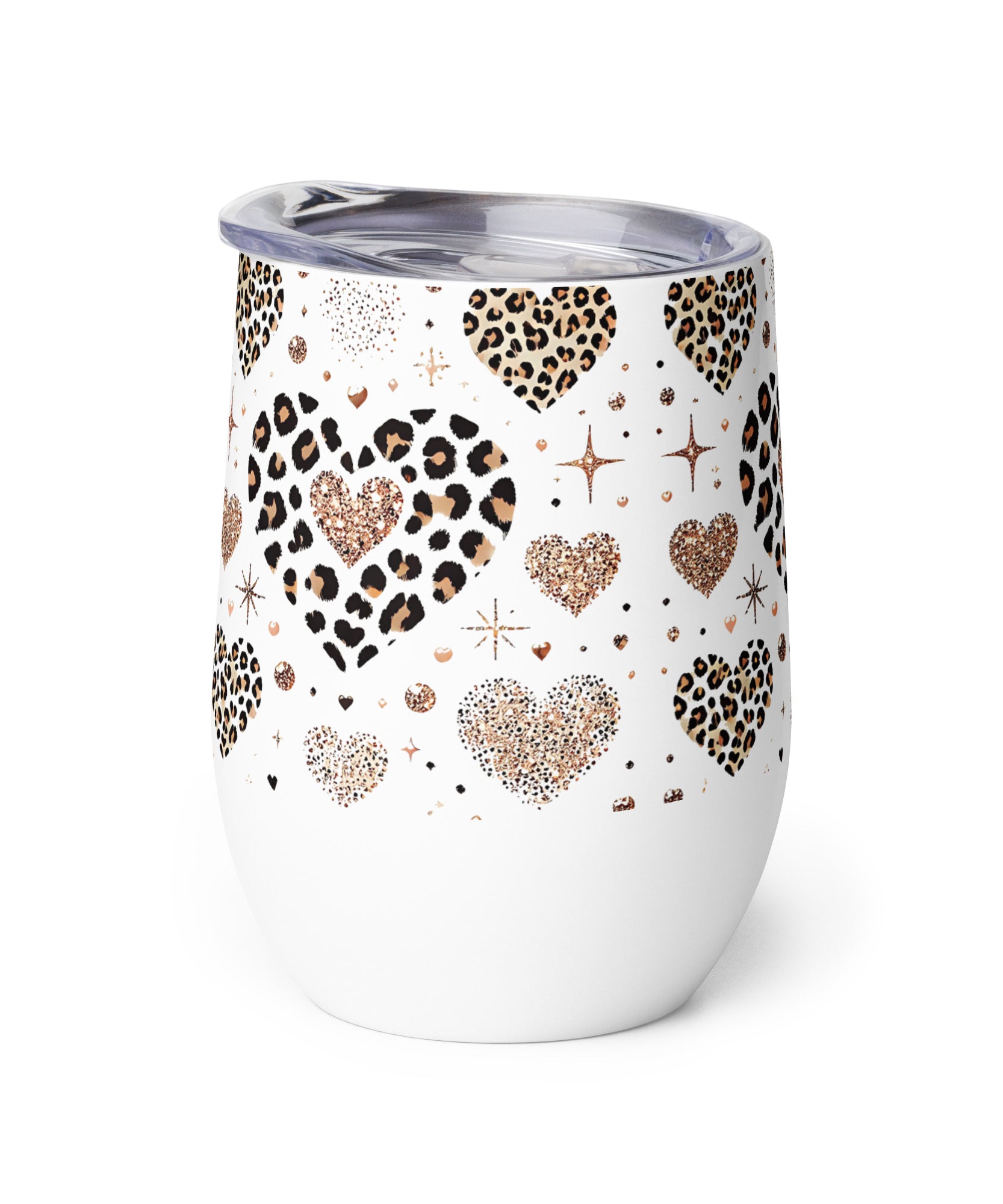 Leopard Heart Stainless Steel Wine tumbler | Gallory Hive