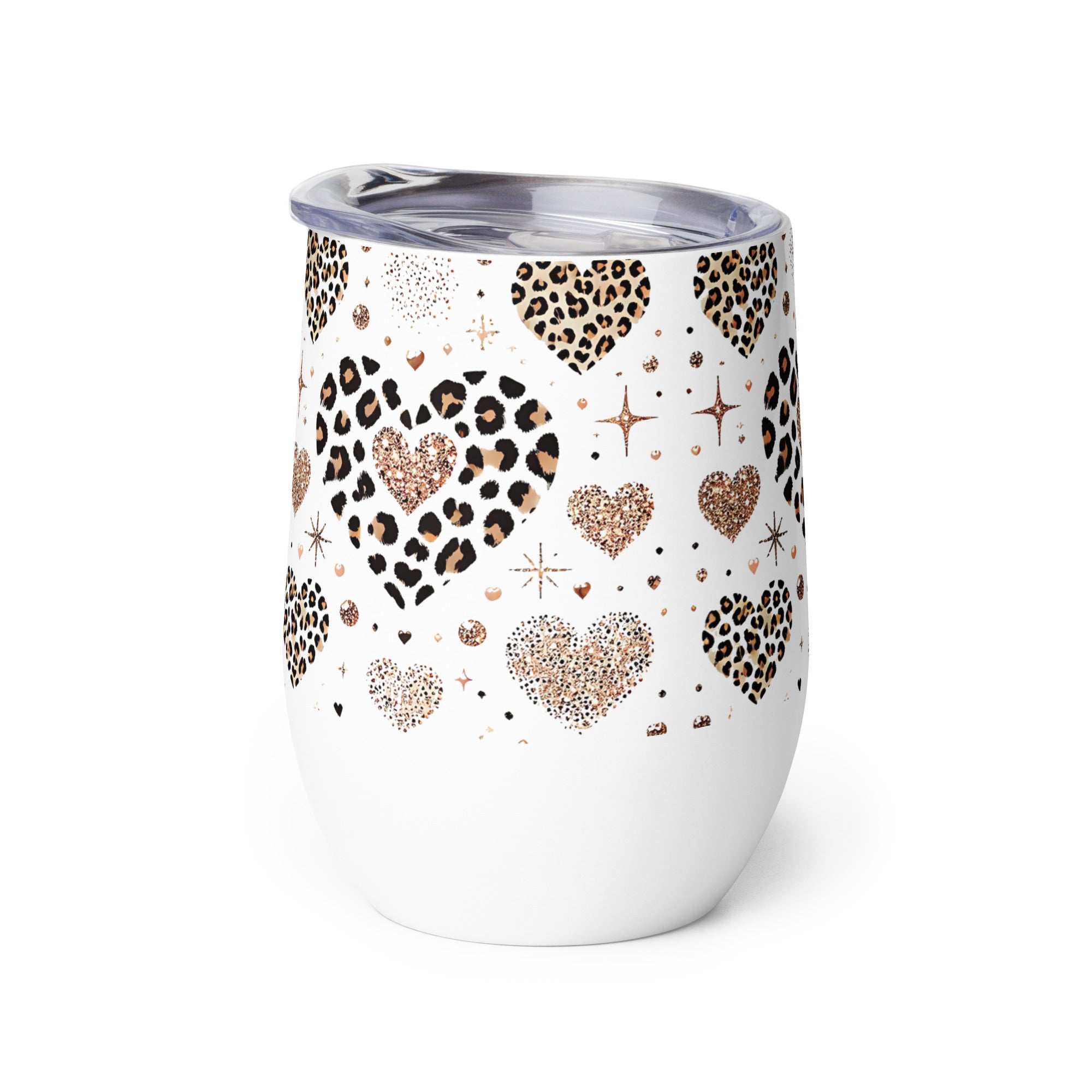 Leopard Heart Stainless Steel Wine tumbler | Gallory Hive